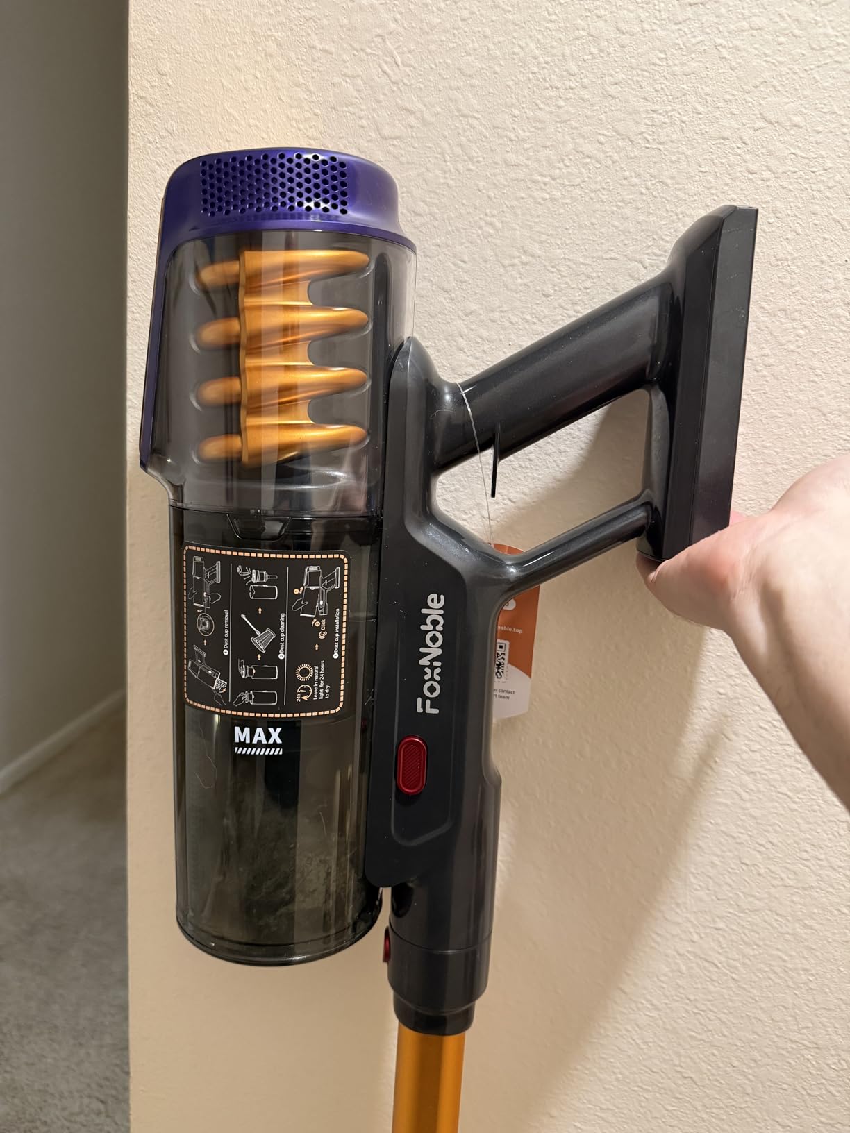 Cordless Vacuum Cleaner,50KPa 600W 65Mins Vacuum Cleaners for Home,Stick Vacuum with LED Display &Anti-tangle Brush and Self-Standing Design,Vacuum Cleaner for Hardwood Floors,Carpet,Pet Hair,Car - Customer Photo 1