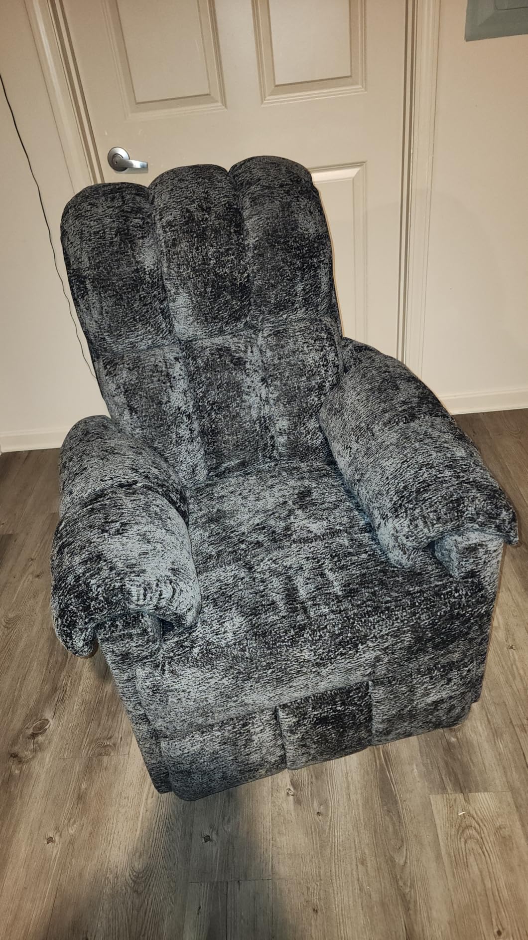 Recliner Chair, Swivel Rocker Recliner Chair for Adults, Small Recliners for Small Spaces, Upholstered Manual Recliner with Side Pockets, Nursery Rocking Chair for Living Room, Chenille, Beige - Customer Photo 2