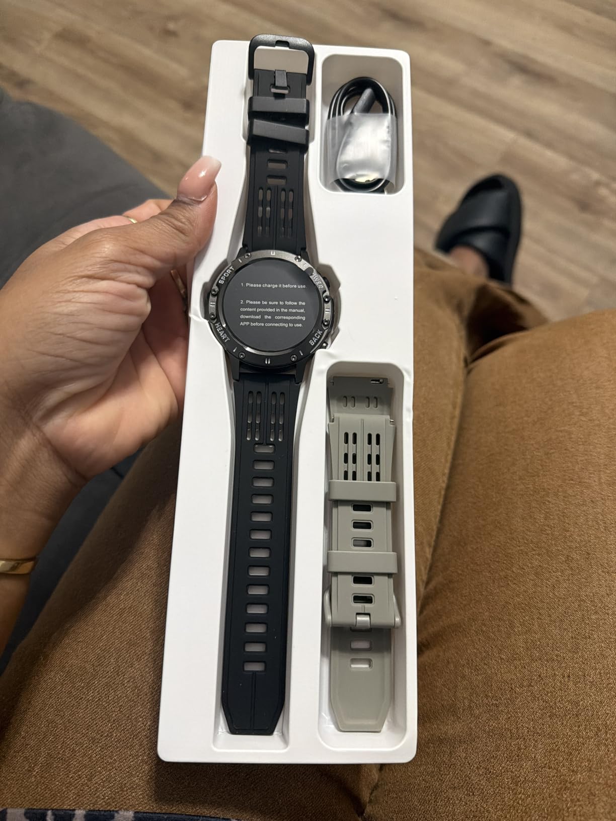 Smart Watch for Men Fitness Tracker: Bluetooth Waterproof Make Answer Call Digital Mens Watches Running Smartwatch for Android Phones iPhone Samsung Compatible Step Pedometer Sleep Heart Rate Monitor Customer Review Smart Watch for Men Fitness Tracker: Bluetooth Waterproof Make Answer Call Digital Mens Watches Running Smartwatch for Android Phones iPhone Samsung Compatible Step Pedometer Sleep Heart Rate Monitor - Customer Photo 2