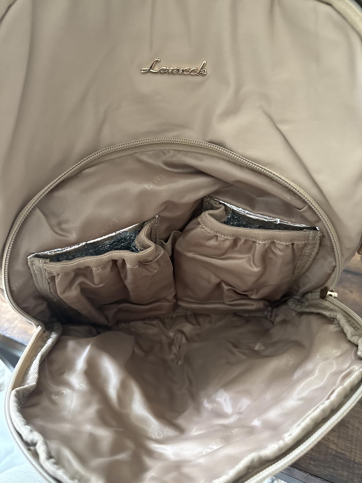 LOVEVOOK Diaper Bag Backpack, Baby Bag with Changing Pad for Mom Dad, Large Waterproof Mommy Bag with Stroller Buckles, Travel Essential with Pacifier Case & Insulated Bottle Pockets, Khaki Customer Review LOVEVOOK Diaper Bag Backpack, Baby Bag with Changing Pad for Mom Dad, Large Waterproof Mommy Bag with Stroller Buckles, Travel Essential with Pacifier Case & Insulated Bottle Pockets, Khaki - Customer Photo 5