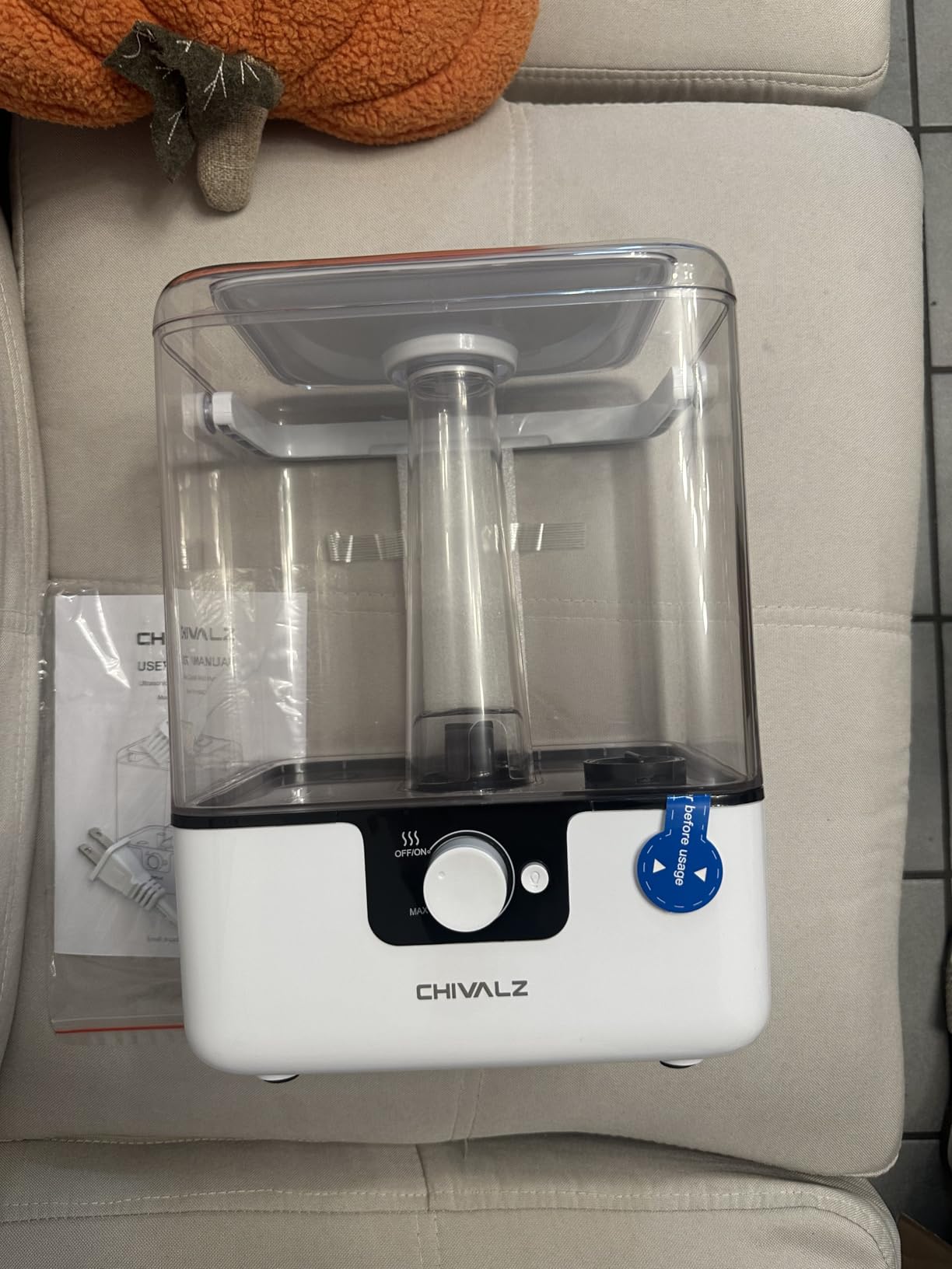 CHIVALZ Humidifiers for Bedroom, 6L Cool Mist Humidifiers for Baby Nursery, 26dB Quiet, 50H Runtime, Top Fill Humidifier for Large Room, Home, Plants, Nightlight, Oil Diffuser 1 Pack Black - Customer Photo 1