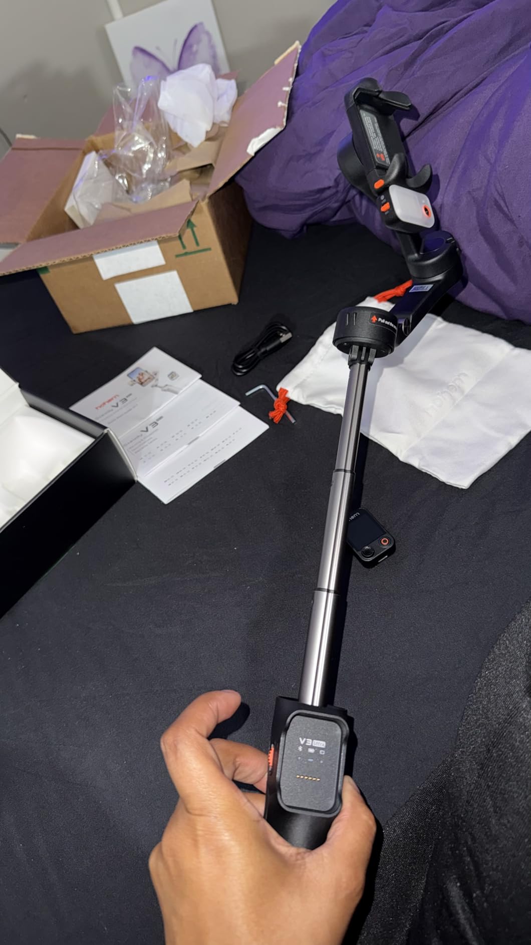 Hohem iSteady V3 Ultra Gimbal Stabilizer for iPhone, AI Tracker with Light, 1.22