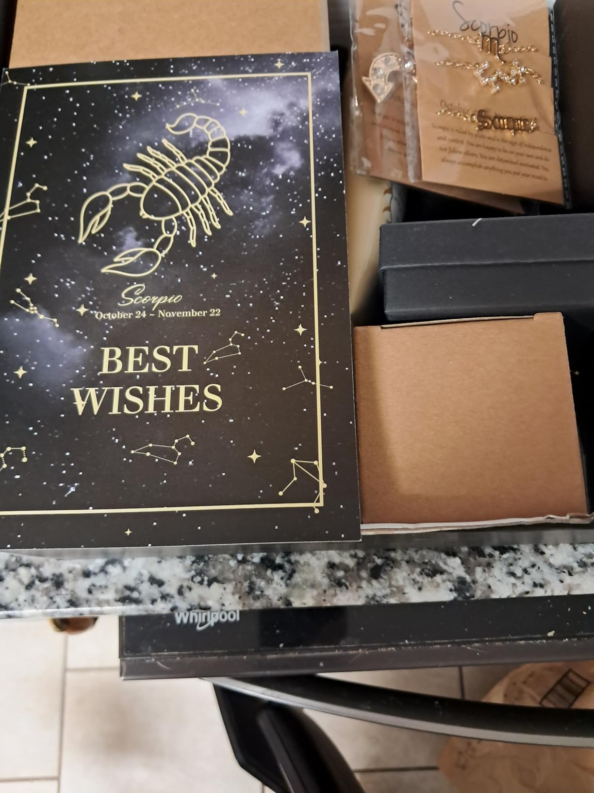 14PCS Scorpio Birthday Christmas Gifts for Women, Scorpio Astrology Gifts for Women Bakets, 12 Zodiac Gifts for Woman Friends Female Friendship, Sco Astrological 16 oz Glass Cups with Gift Set Box - Customer Photo 3