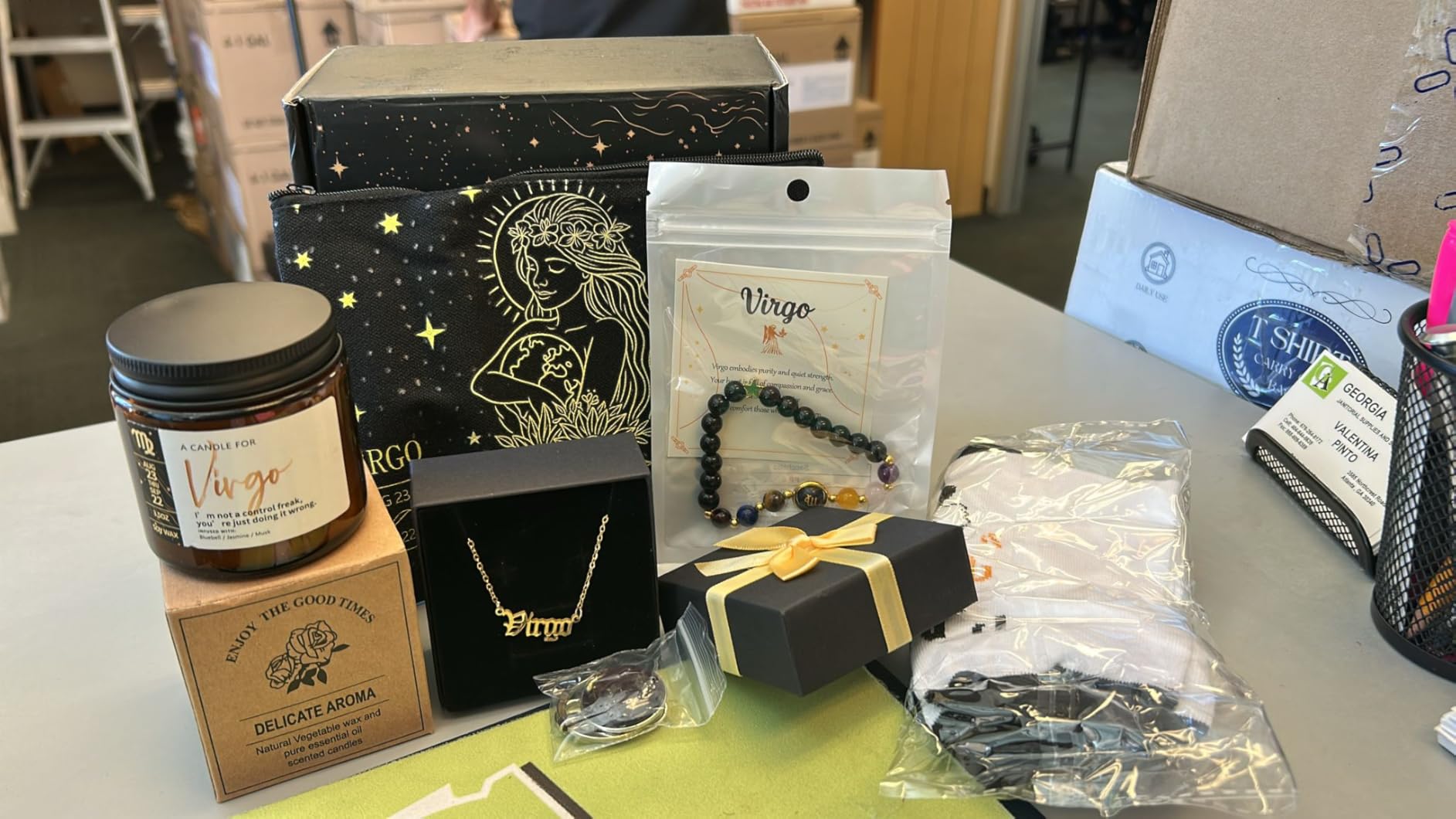 12PCS Libra Birthday Gifts for Women-Libra Zodiac Gifts for Women, Mom, Wife, Self Care Package,Get Well Soon, Birthday Mother's Day Baskets Astrological Baskets - Customer Photo 1