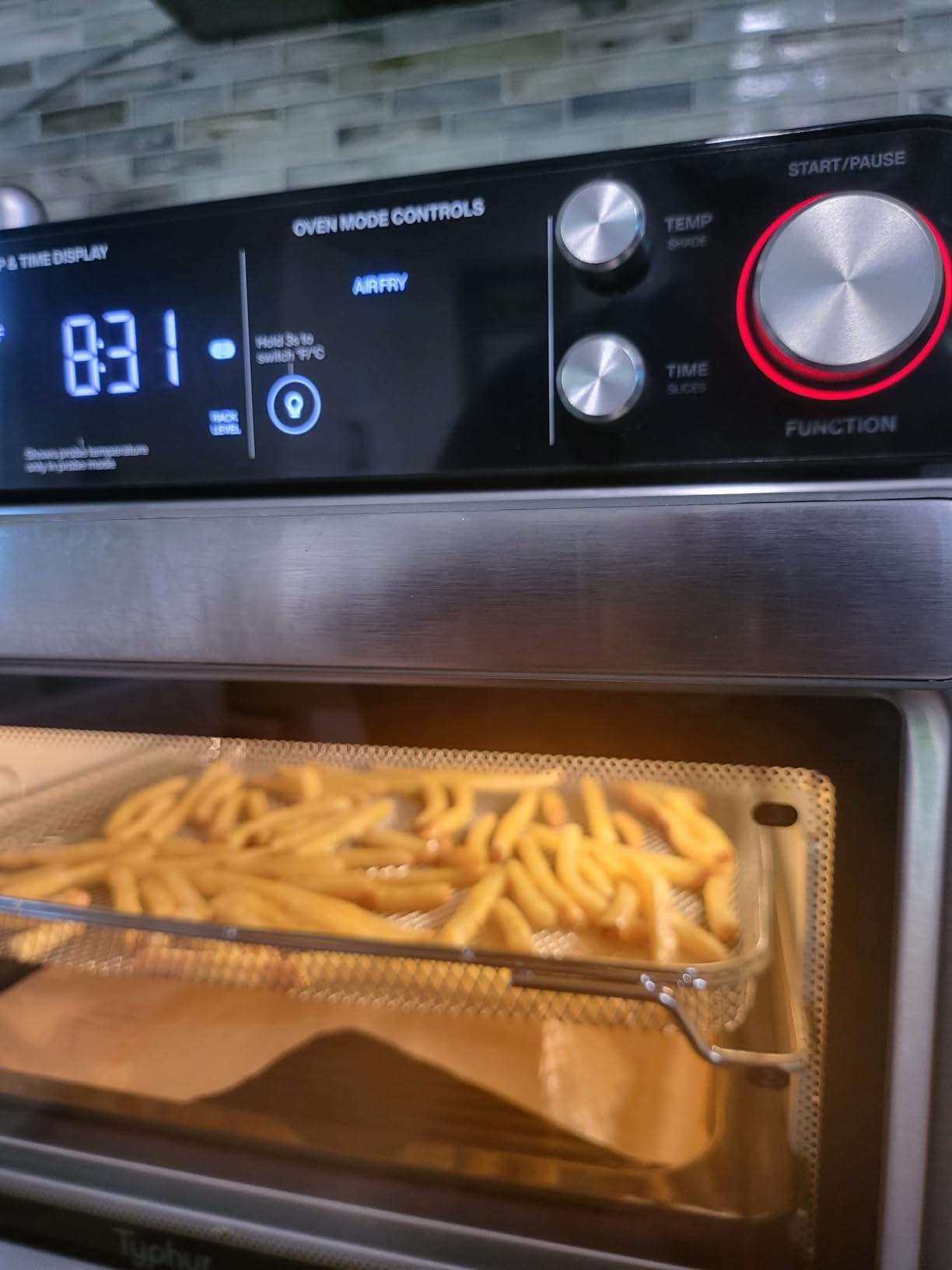 Typhur Sync Oven with Smart Wireless Meat Thermometer Probe, 12‑in‑1 Countertop Air Fryer Toaster Oven Combo, 360° Turbo Convection, Dehydrator, Recipes & 5 Accessories, Large 27QT, Stainless Steel - Customer Photo 1