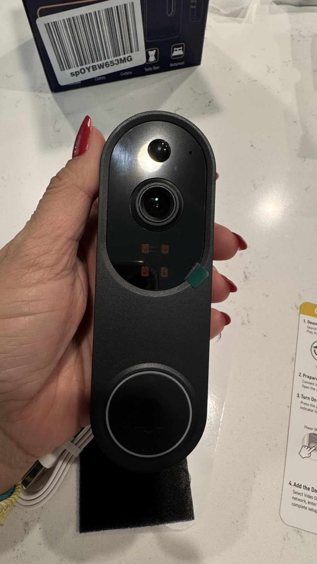 Wireless Video Doorbell Camera, Battery Powered, AI Human and Motion Detection, 2 Way Talk, Night Vision, Cloud Storage (Sold Separately), 2.4G WiFi Only, Indoor/Outdoor Surveillance - Customer Photo 2