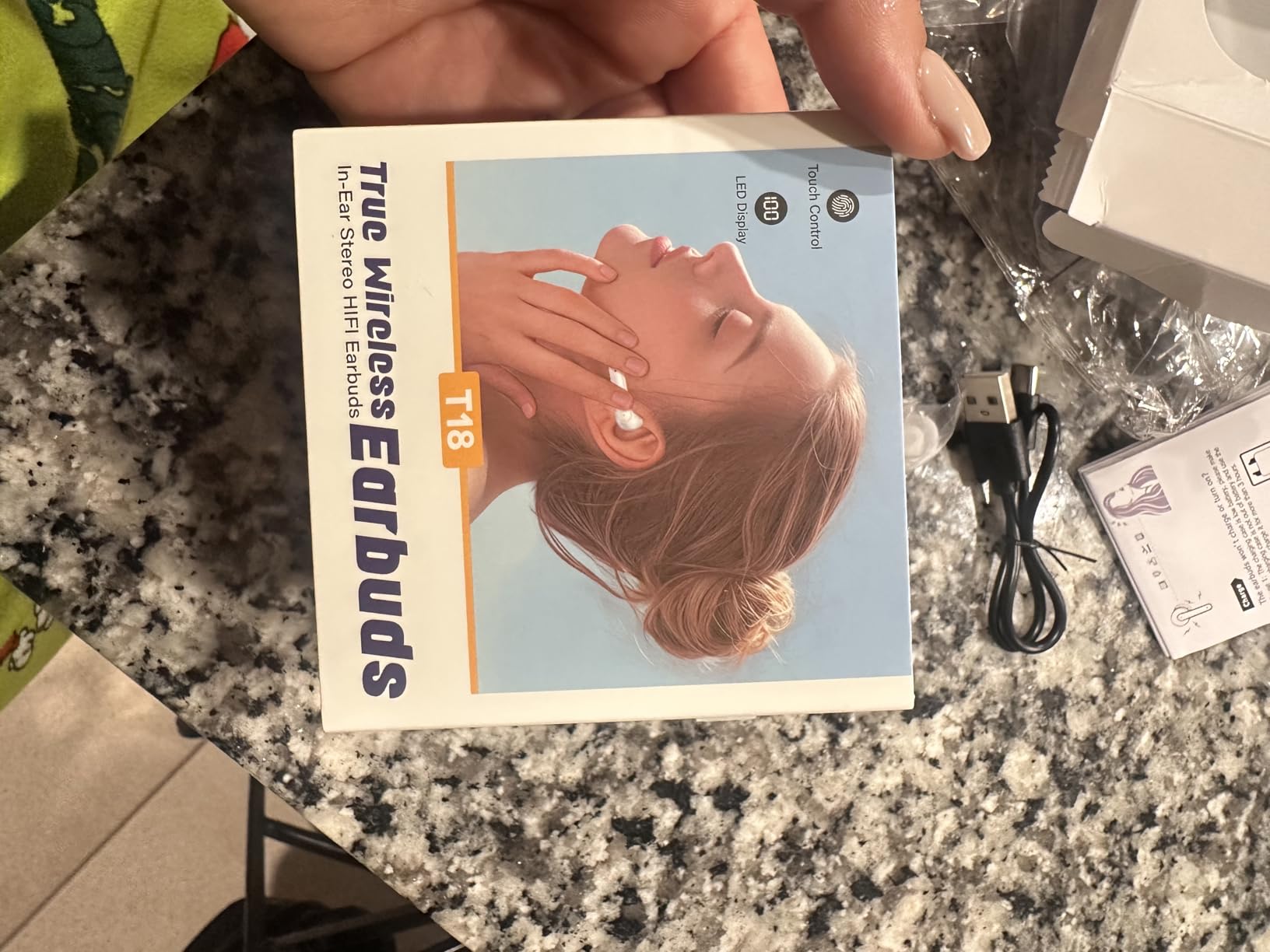 Wireless Earbuds Bluetooth 5.3 Ear Buds, Hi-Fi Stereo Bass Ear Buds with 48H Playtime & LED Display, Lightweight in-Ear Headphones with Mic, IPX7 Waterproof, Touch Control for iPhone - Customer Photo 5