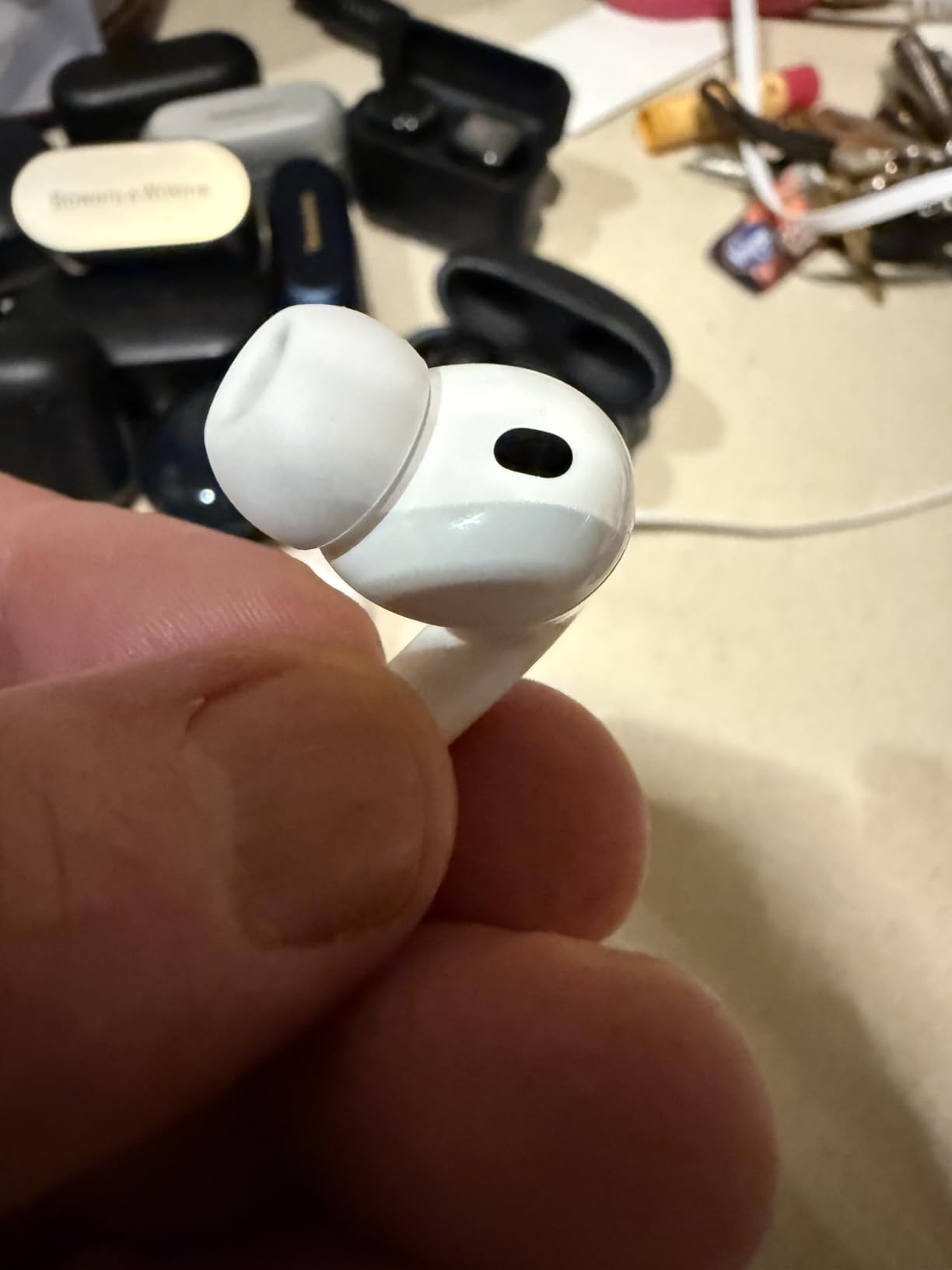 Apple AirPods Pro 3 Wireless Earbuds, Active Noise Cancellation, Live Translation, Heart Rate Sensing, Hearing Aid Feature, Bluetooth Headphones, Spatial Audio, High-Fidelity Sound, USB-C Charging Customer Review Apple AirPods Pro 3 Wireless Earbuds, Active Noise Cancellation, Live Translation, Heart Rate Sensing, Hearing Aid Feature, Bluetooth Headphones, Spatial Audio, High-Fidelity Sound, USB-C Charging - Customer Photo 2