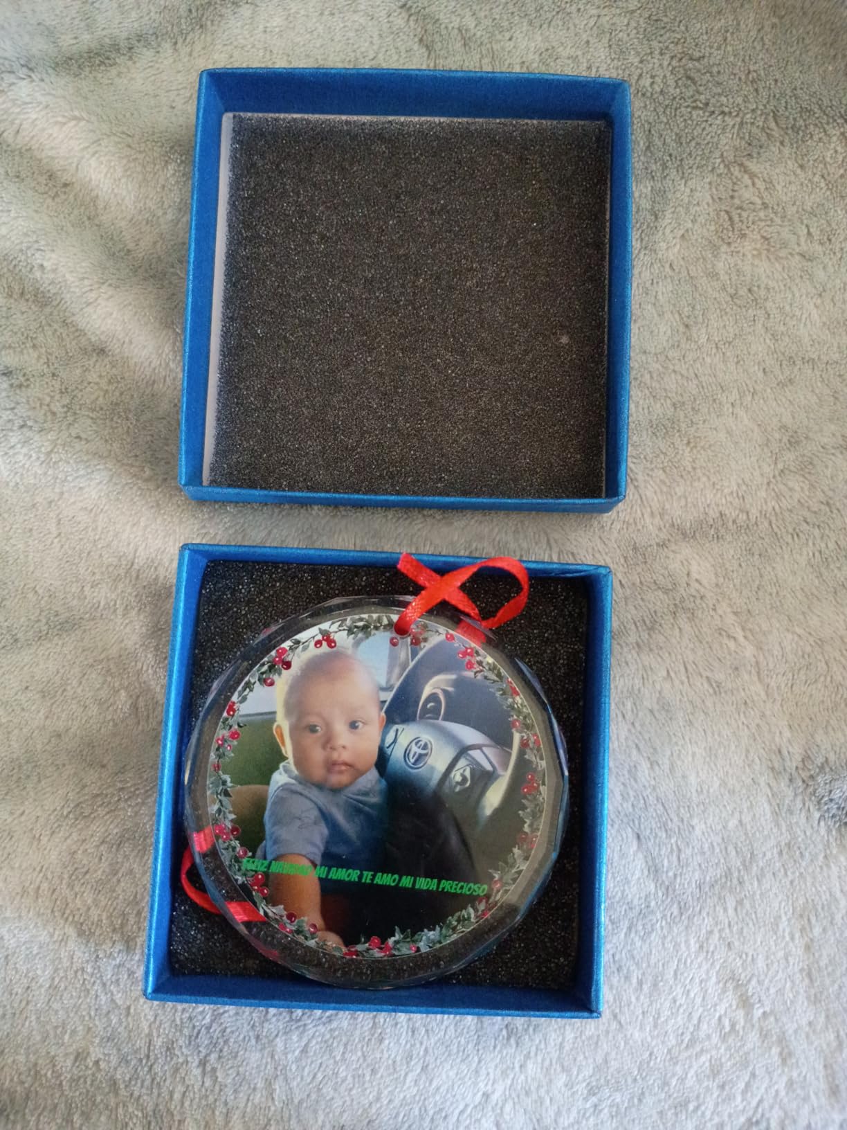 Personalized Babys First Christmas Ornament 2025 Boy Girl, My First Christmas Ornament with Photo Text - Custom 1st Christmas Ornaments 2025 for Baby, Newborn Xmas Gifts for New Mom Dad(3.15