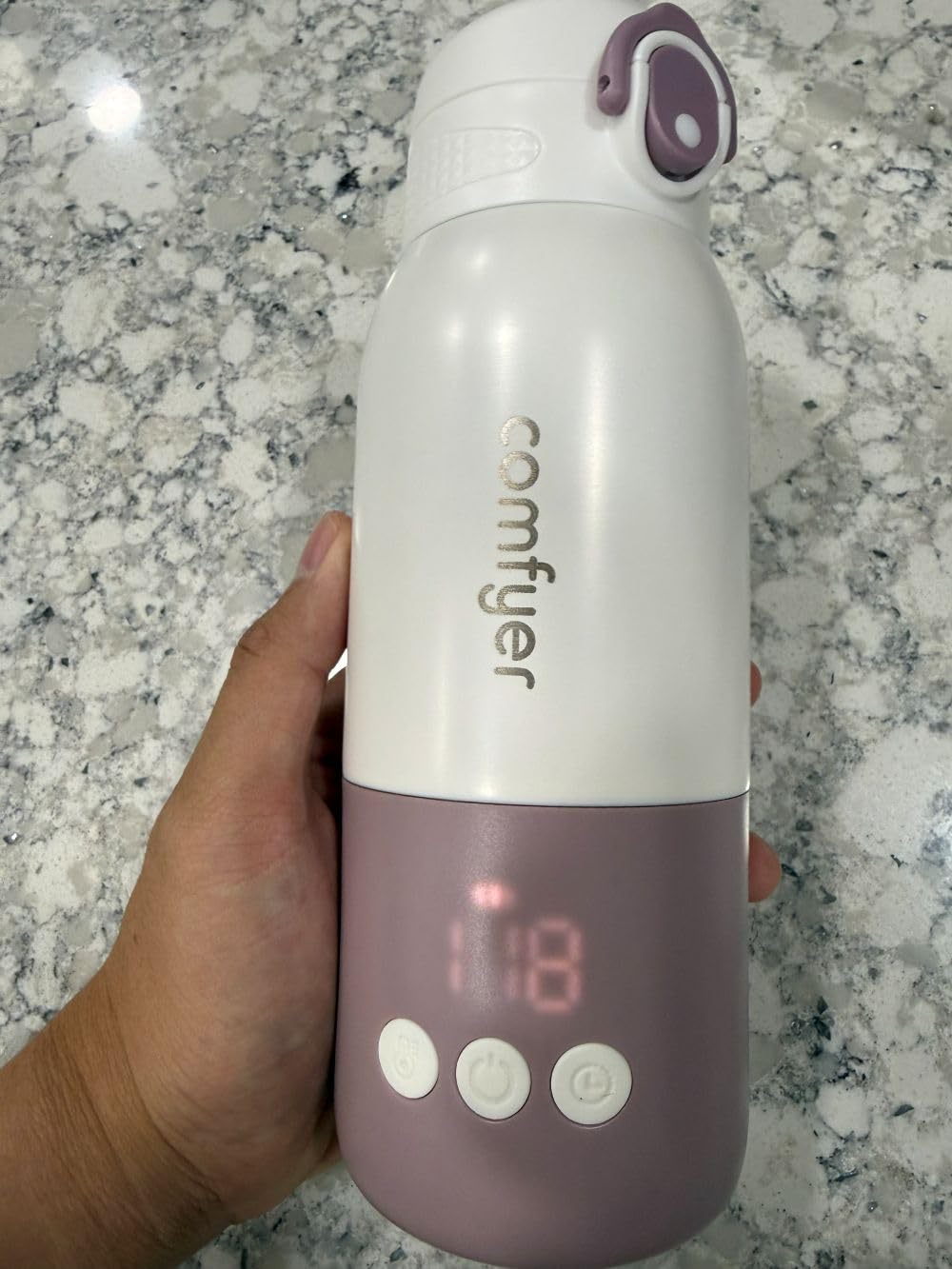 Portable Baby Bottle Warmer for Travel, Portable Milk Warmer with Fast Heating & Long Battery Life, Instant Breast Milk, Formula/Water Bottle with 12 Ounces Big Capacity, Baby Flask for Vehicle Customer Review Portable Baby Bottle Warmer for Travel, Portable Milk Warmer with Fast Heating & Long Battery Life, Instant Breast Milk, Formula/Water Bottle with 12 Ounces Big Capacity, Baby Flask for Vehicle - Customer Photo 1