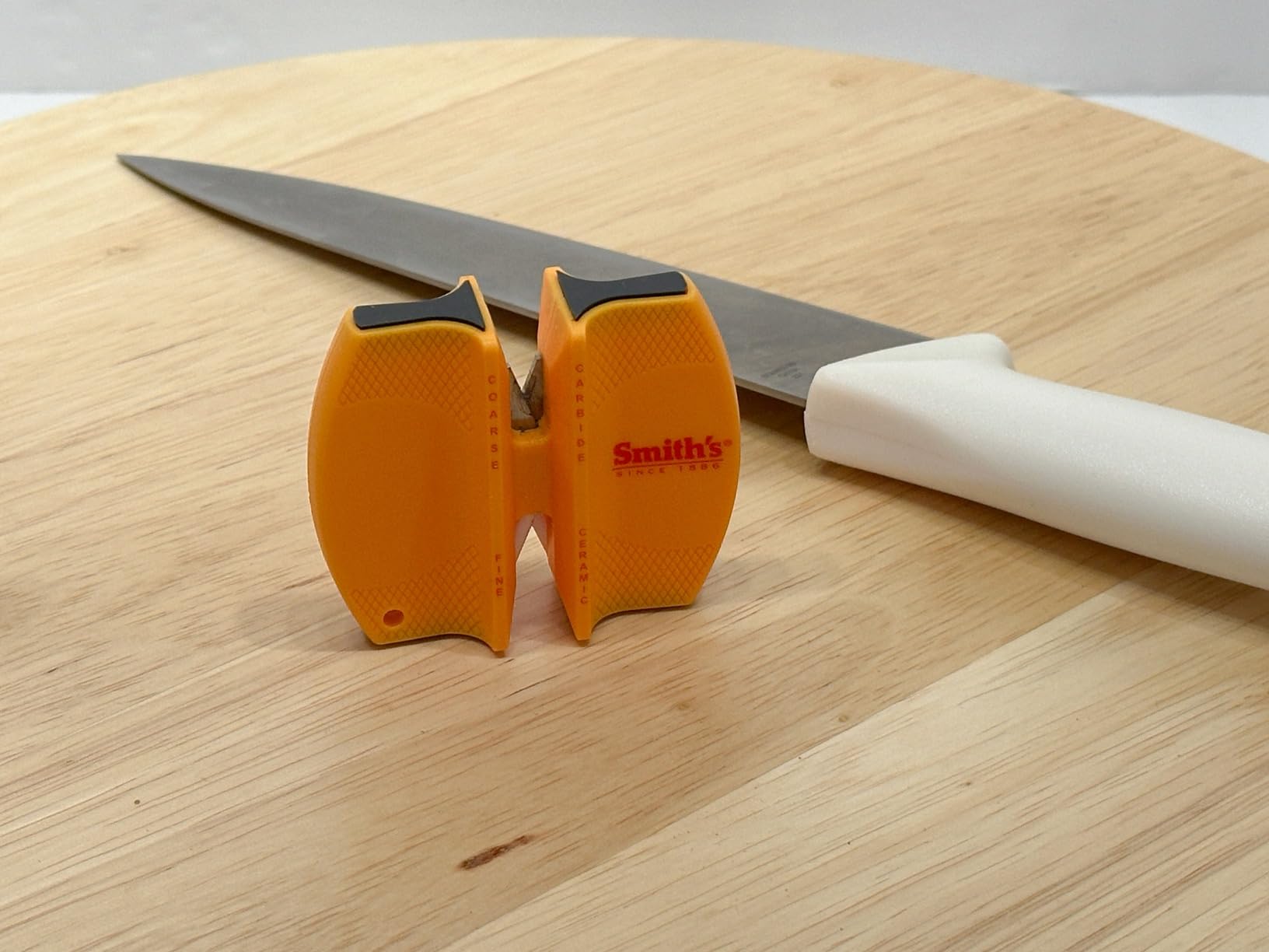 Smith's CCKS 2-Step Knife Sharpener - Yellow - 2-Step Preset Coarse & Fine Slots - Outdoor Handheld Knife Sharpener - Fishing, Hunting, Fillet, Pocket Knives - Compact Plastic Portable Keychain Tool - Customer Photo 2