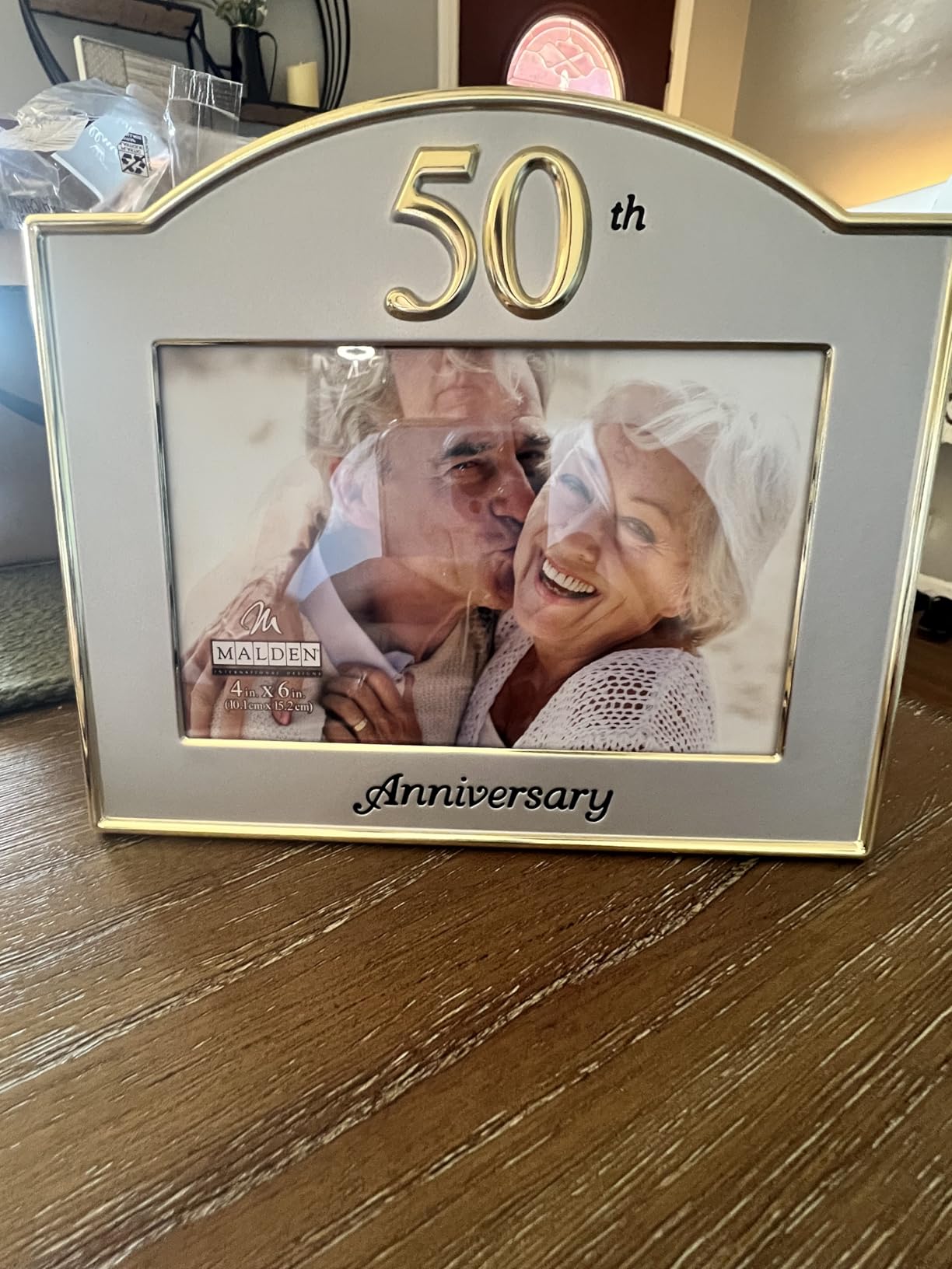 Malden International Designs Wedding 50th Anniversary Two Tone Picture Frame, 4x6, Gold/Silver - Customer Photo 1