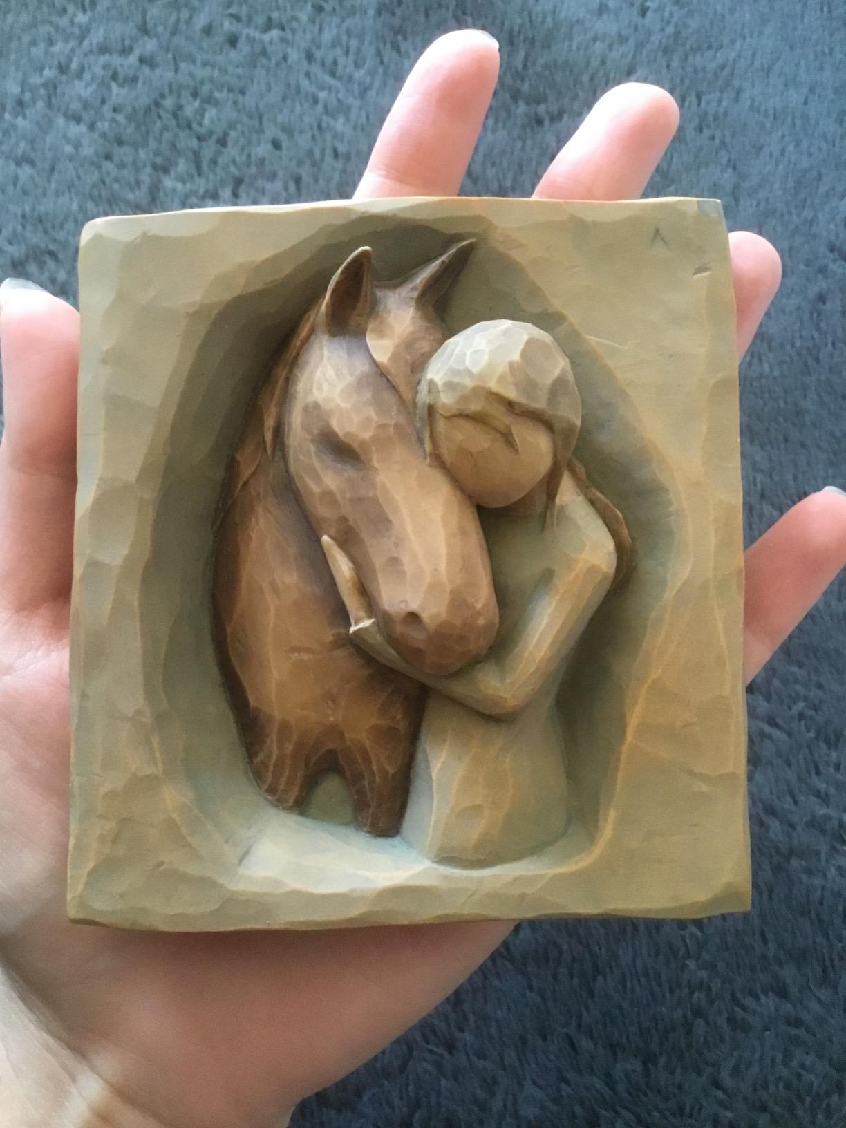 Willow Tree Quiet Strength, Always There for me, Expression of Friendship and Love Between Girls and Horses, Sculpted Hand-Painted Bas Relief Wall Plaque - Customer Photo 3