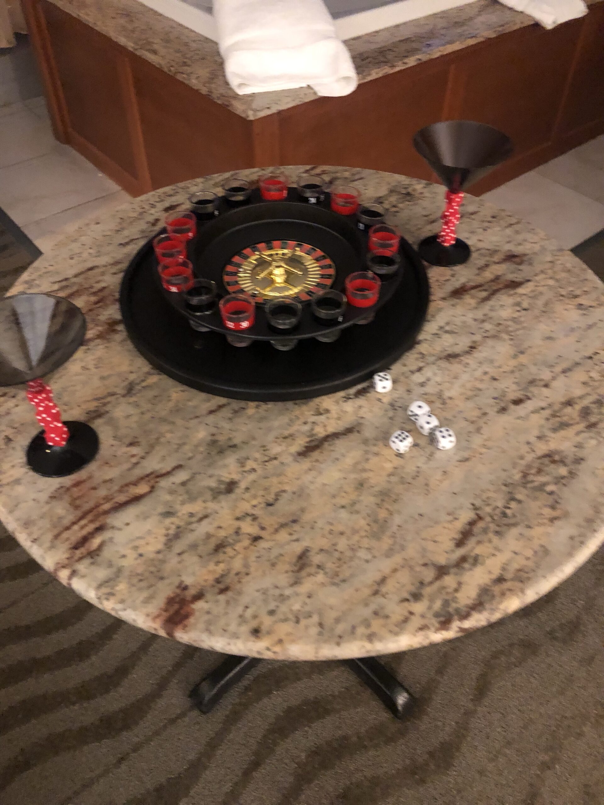 Shot Glass Roulette Drinking Game – 16-Piece Red/Black Set with 2 Metal Balls, Fun Adult Party Game for White Elephant, Game Nights, and Gifts Customer Review Shot Glass Roulette Drinking Game – 16-Piece Red/Black Set with 2 Metal Balls, Fun Adult Party Game for White Elephant, Game Nights, and Gifts - Customer Photo 2