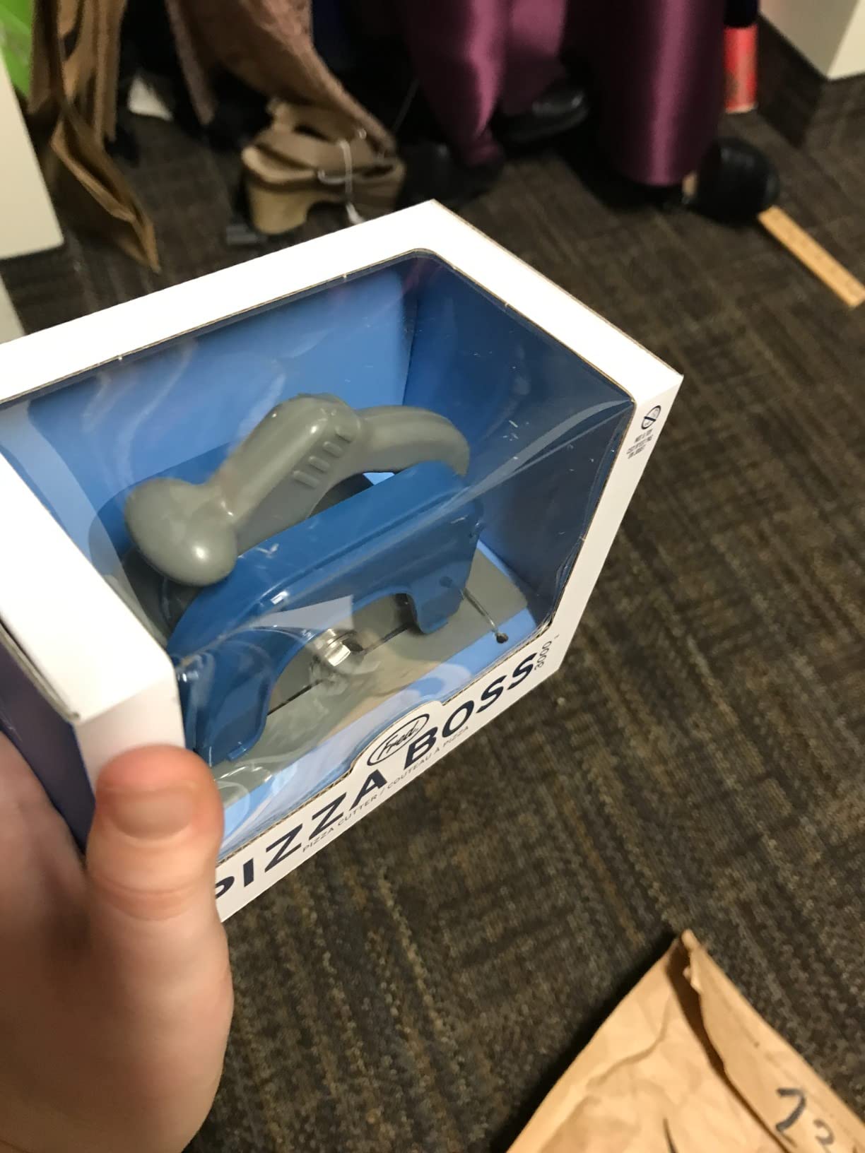 Genuine Fred PIZZA BOSS 3000, Circular Saw Stainless Steel Pizza Wheel, Great Gift for Guys and Pizza Lovers, Easy to Clean with Removable Shield - White Elephant Gift - Fun Kitchen Gadget - Customer Photo 2