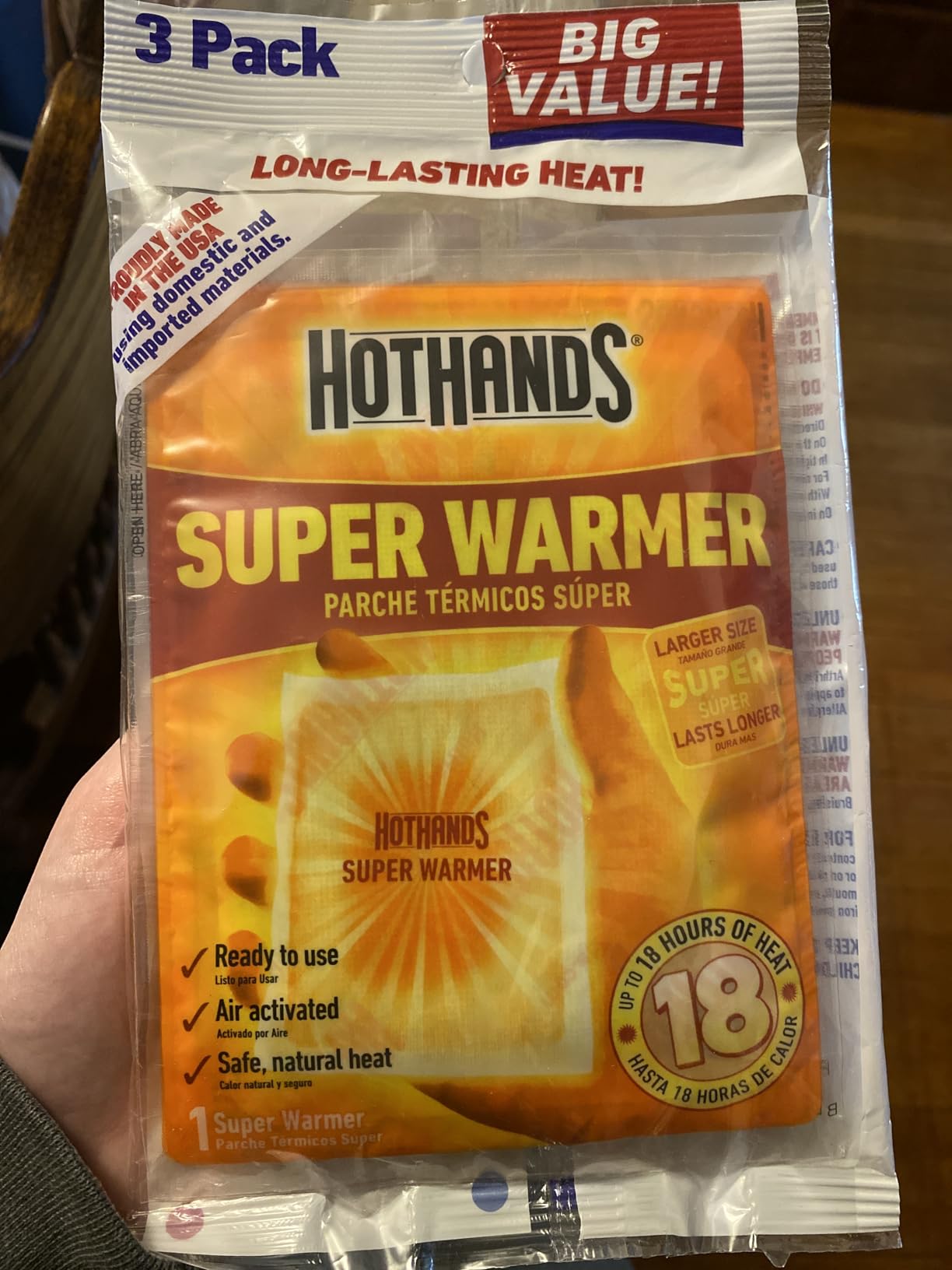 HotHands Body & Hand Super Warmers - Long Lasting Natural Odorless Air Activated Warmers - Up to 18 Hours of Heat - 3 Individual Warmers - Customer Photo 1