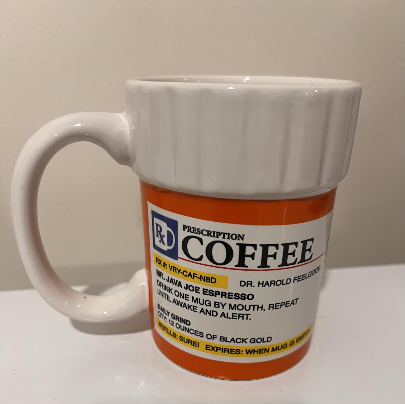BigMouth Inc. Prescription Coffee Mug - Large Funny Prescription Coffee Cup - Unique Pharmacy Gifts - Hilarious Novelty and Gag Gifts for Doctor - Dishwasher-Safe Ceramic Pill Bottle Coffee Cup - 12oz - Customer Photo 2