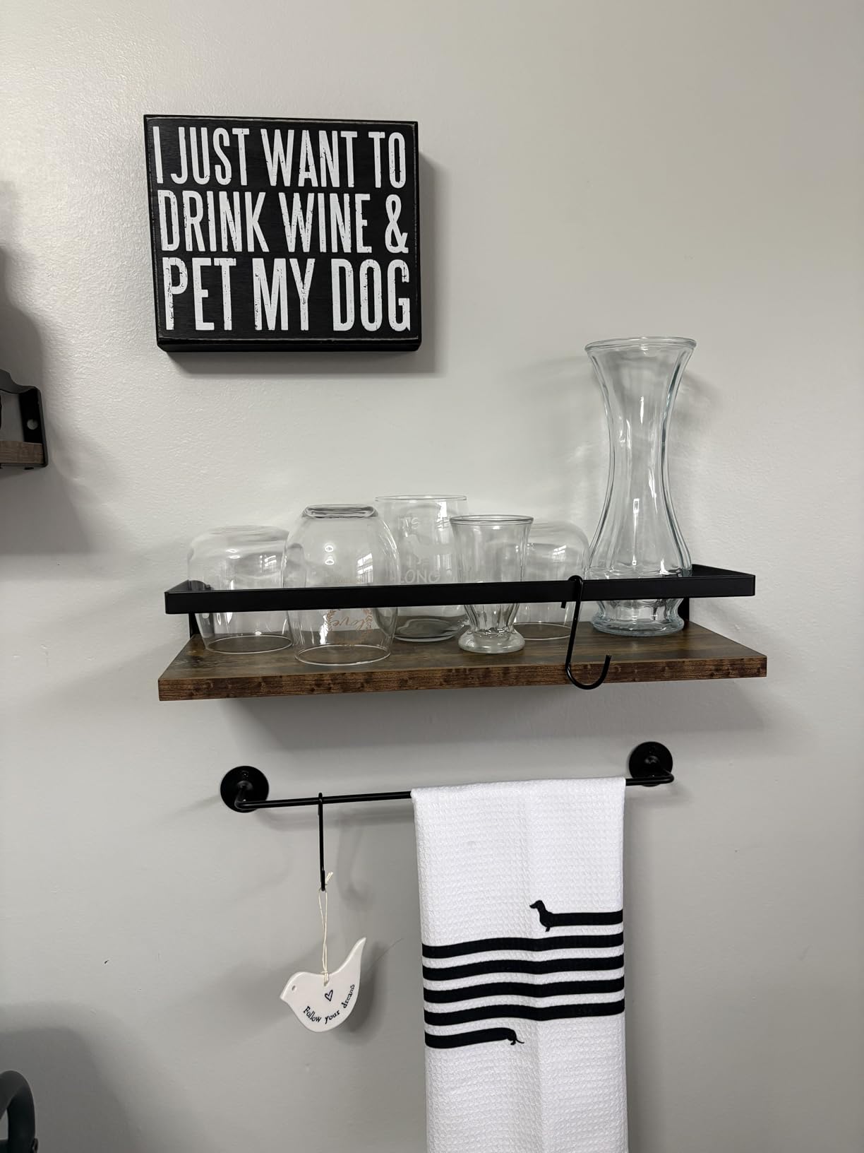 Primitives by Kathy Rustic Wooden Decor Sign - 'Dogs Welcome, People Tolerated' - Office/Farmhouse Decor, Dog Lovers Gift, 5