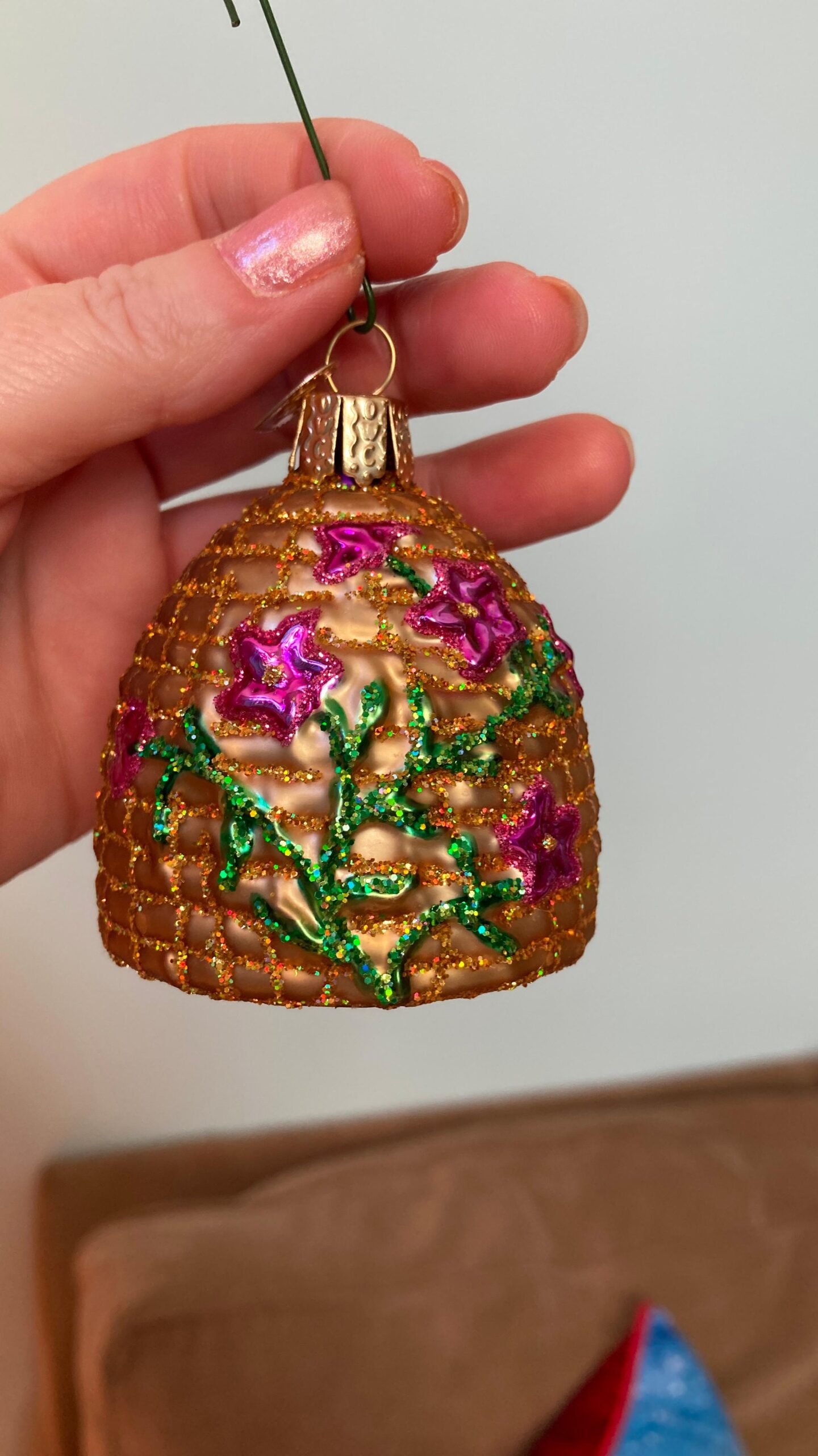 Old World Christmas Bee Skep Glass Blown Ornament for Christmas Tree, Handcrafted Holiday Decoration, Bee Collection - Customer Photo 3