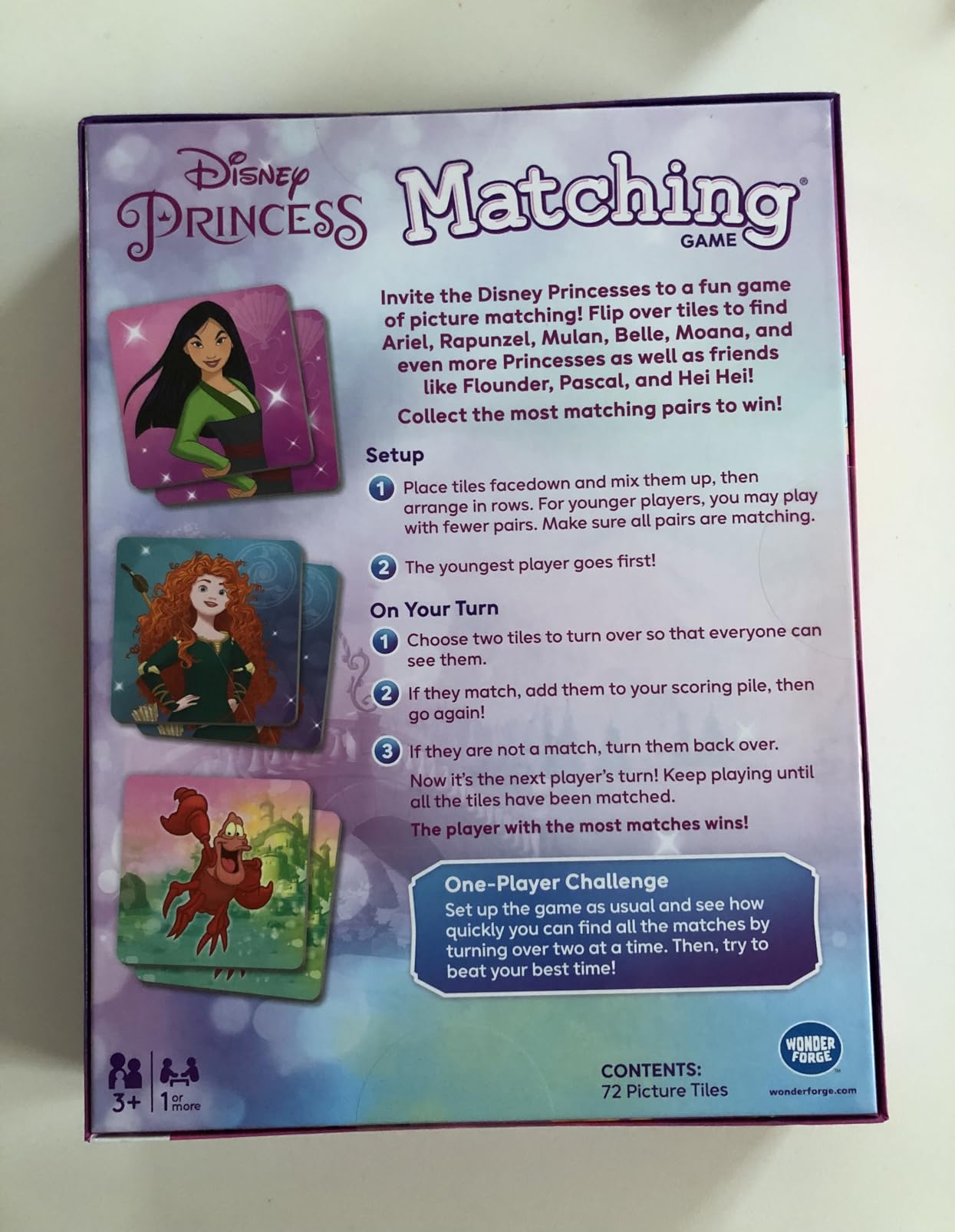 Wonder Forge Disney Princess Matching Game - Fun Memory Game for Kids Ages 3 and Up - Toddler Learning Toy Featuring Belle, Ariel, and Elsa and more Disney Princesses - Packaging May Vary Customer Review Wonder Forge Disney Princess Matching Game - Fun Memory Game for Kids Ages 3 and Up - Toddler Learning Toy Featuring Belle, Ariel, and Elsa and more Disney Princesses - Packaging May Vary - Customer Photo 3