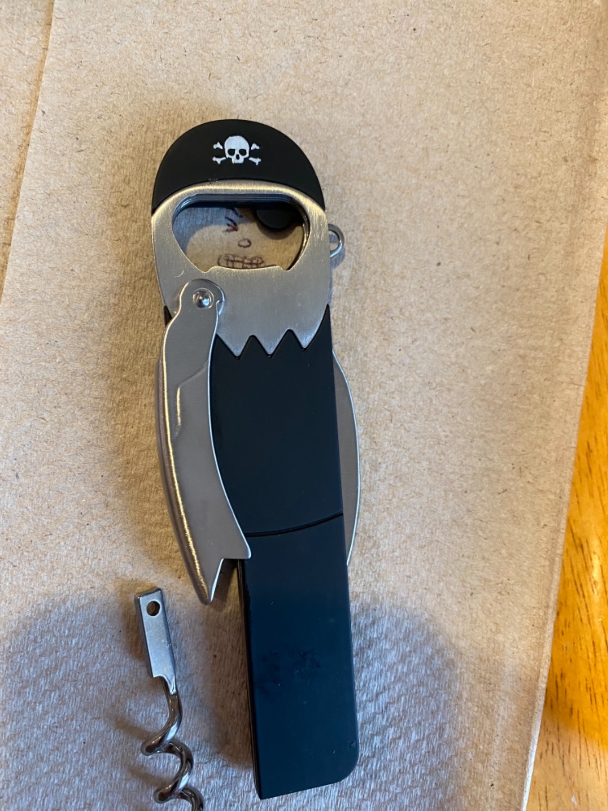 Suck UK Pirate Bottle Opener | Pirate Wine Opener | Corkscrew Keychain | Legless Pirate Cork Screw | Funny Bartender Gifts | Novelty Kitchen Gadgets | Foil Cutter | Funny Boat Kitchen Accessories Customer Review Suck UK Pirate Bottle Opener | Pirate Wine Opener | Corkscrew Keychain | Legless Pirate Cork Screw | Funny Bartender Gifts | Novelty Kitchen Gadgets | Foil Cutter | Funny Boat Kitchen Accessories - Customer Photo 2