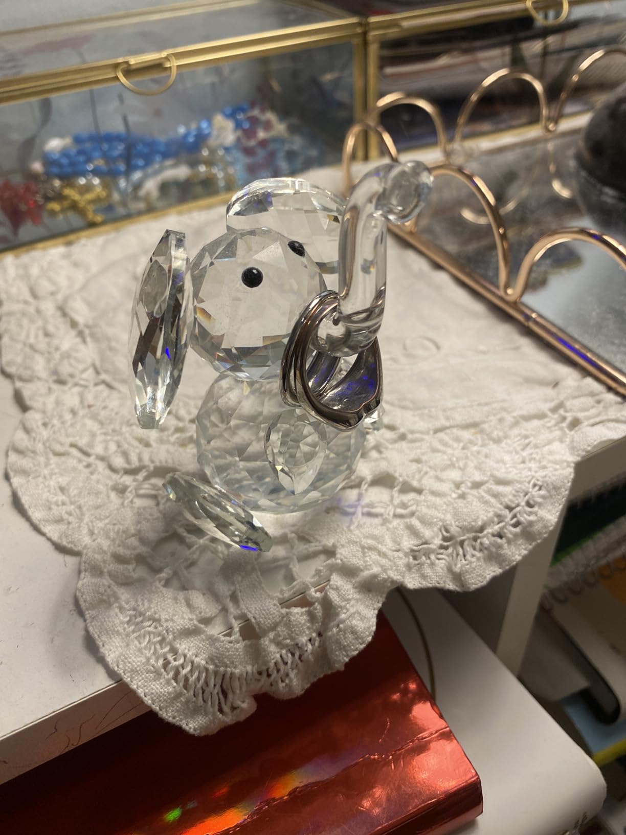 H&D Crystal Cute Elephant Figurine Collection Cut Glass Ornament Statue Animal Collectible - Customer Photo 1