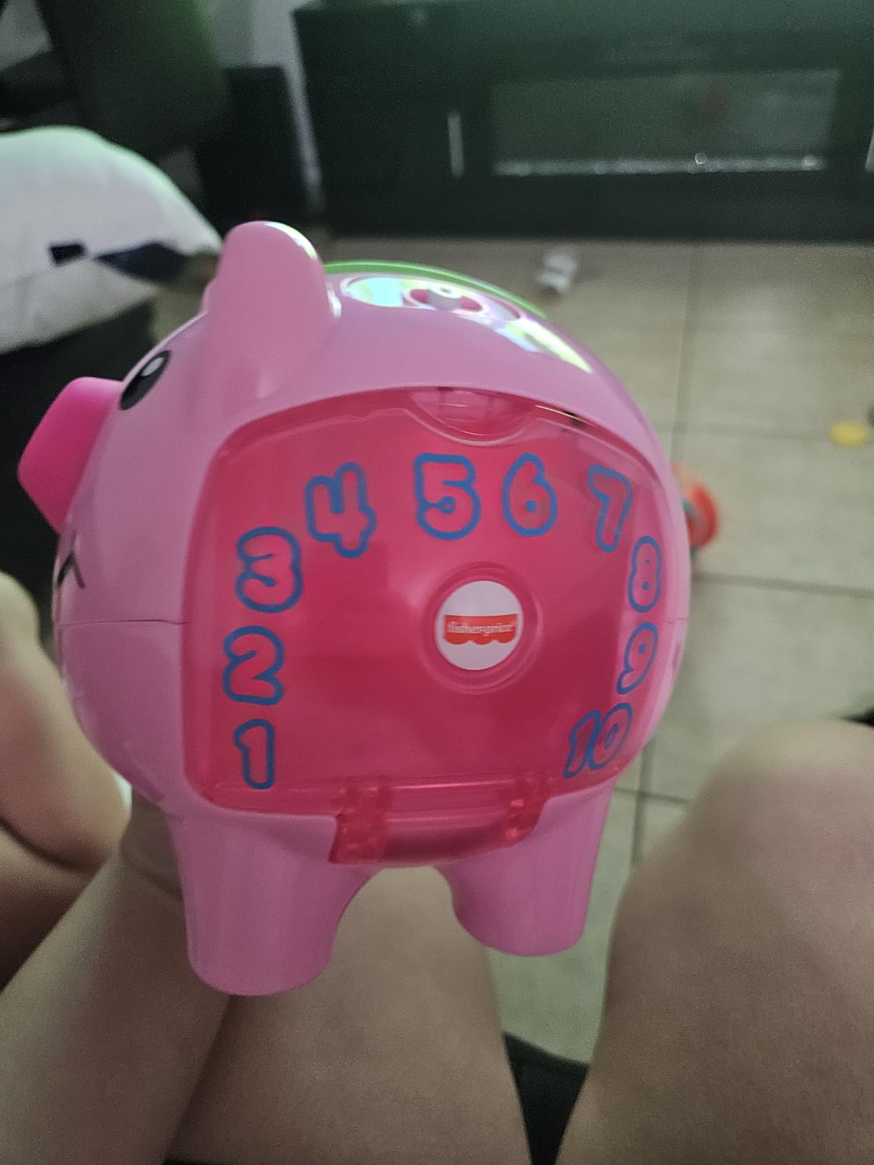 Fisher-Price Baby & Toddler Toy Laugh & Learn Smart Stages Piggy Bank with Educational Songs & Phrases for Infants Ages 6+ Months (Amazon Exclusive) - Customer Photo 2