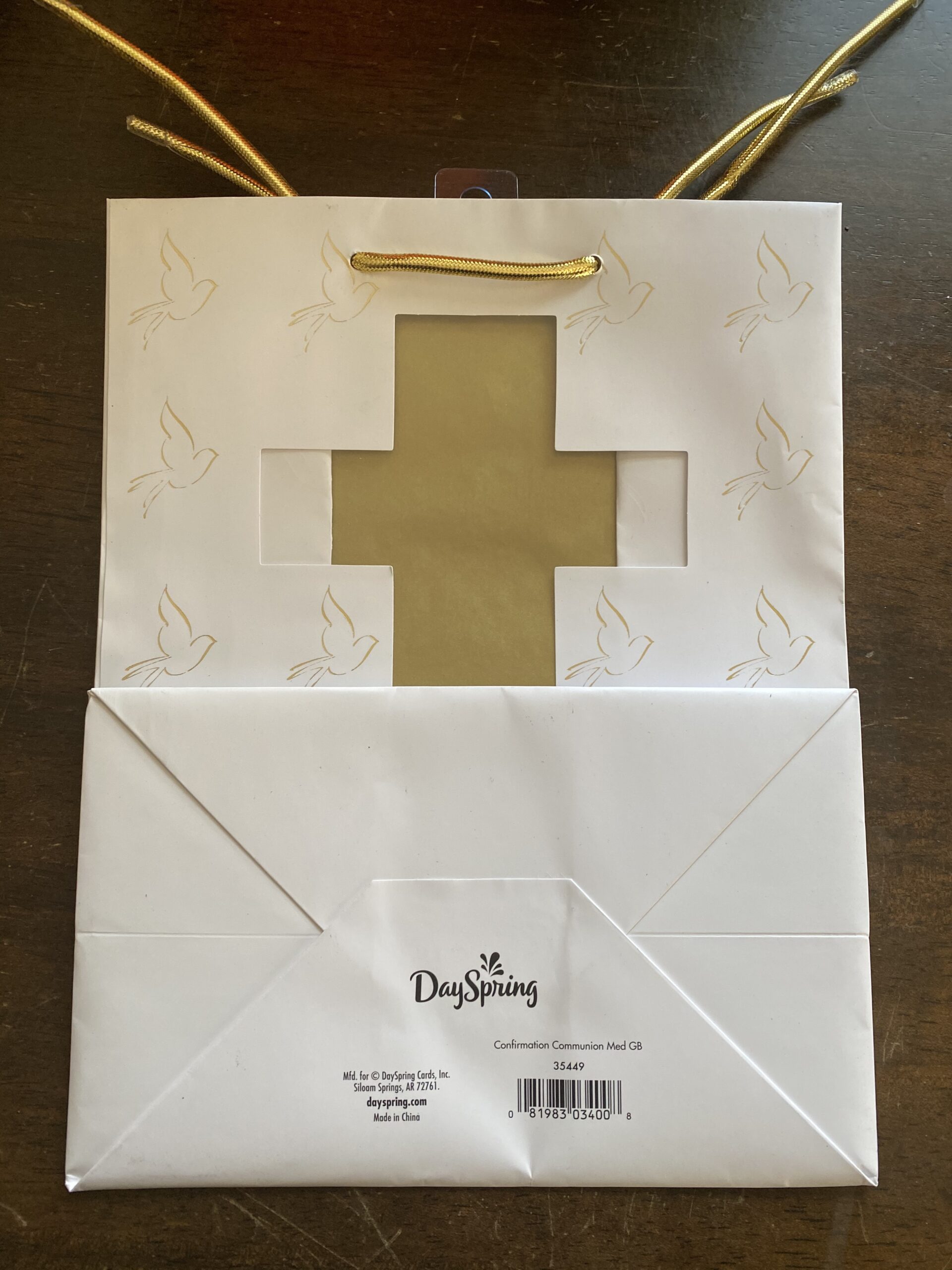 DaySpring Confirmation Communion Gold Cross Gift Bag - Medium - Customer Photo 3