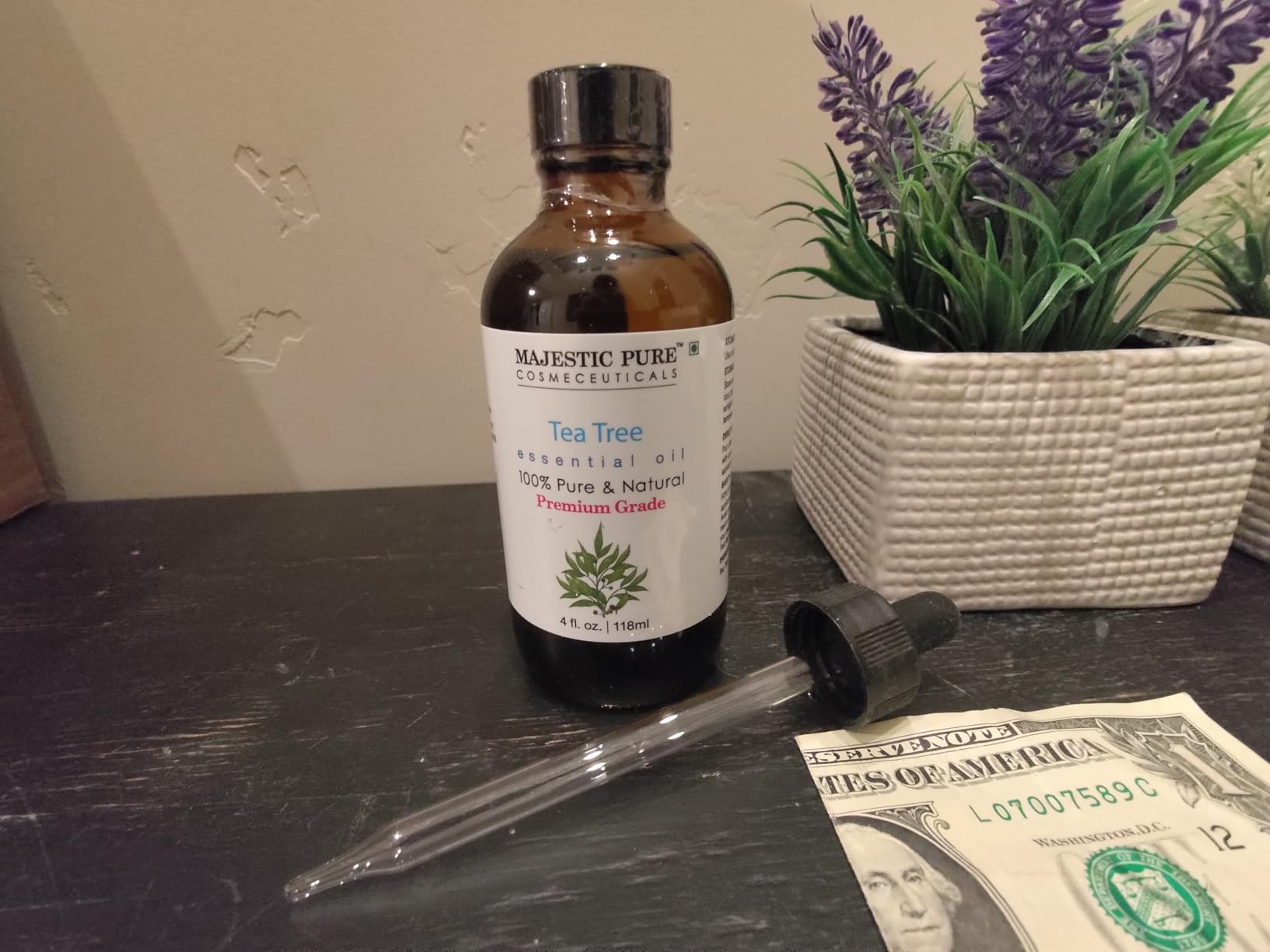 Majestic Pure Essential Oil with Glass Dropper - 100% Pure and Natural - Essential Oils for Diffuser, Aromatherapy, Soap and Candle Making, Lavender Essential Oil, Lavender Oil, 4 Fl Oz - Customer Photo 2