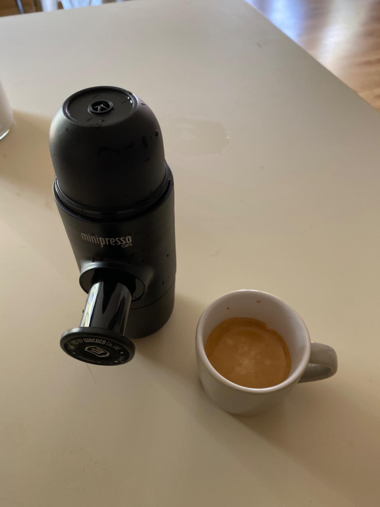 WACACO Minipresso GR, Portable Espresso Machine, Compatible Ground Coffee, Hand Coffee Make, Travel Gadgets, Manually Operated, Perfect for Camping - Customer Photo 1
