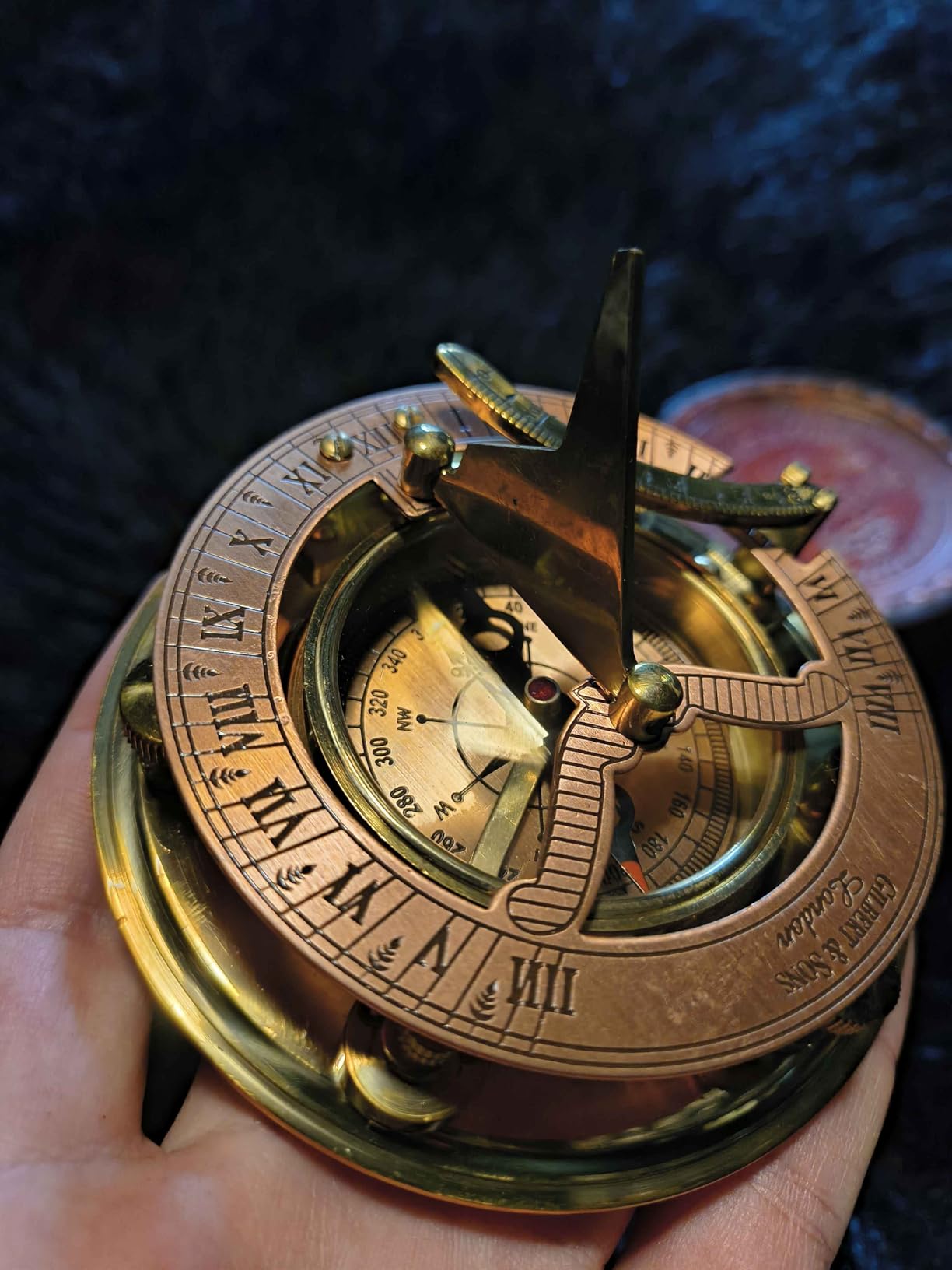 Brass Nautical - Antique Brass & Copper Sundial Compass, Sundial Clock in Box Gift Sun Clock Ship Replica Watch Customer Review Brass Nautical - Antique Brass & Copper Sundial Compass, Sundial Clock in Box Gift Sun Clock Ship Replica Watch - Customer Photo 2