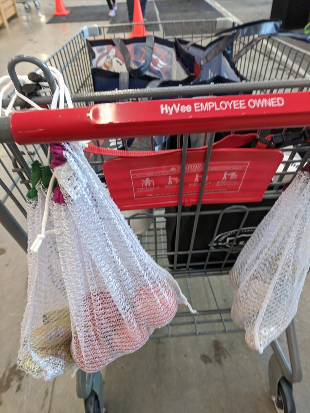 The Original Eco Friendly See Through Washable and Reusable Produce Bags - Soft Premium Lightweight Nylon Mesh Large - 12x14in - Set of 5 (Red, Yellow, Green, Blue, Purple) - Customer Photo 1