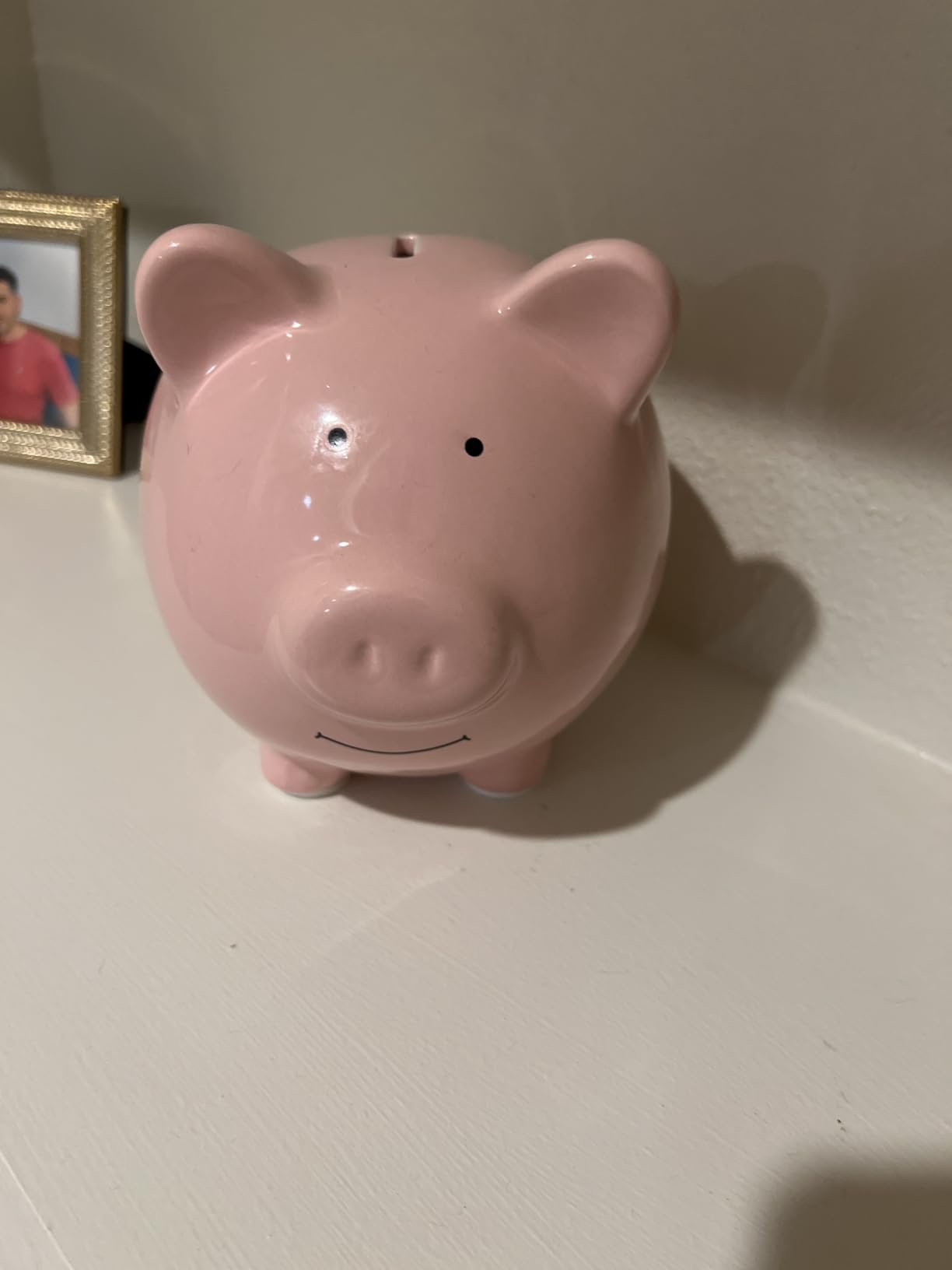 Pearhead Large Ceramic Piggy Bank, Pink Polka Dots, Ideal for Boys and Girls, Kids Money and Coin Bank, Perfect Baby Girl Nursery Décor, Gift and Newborn Keepsake - Customer Photo 1