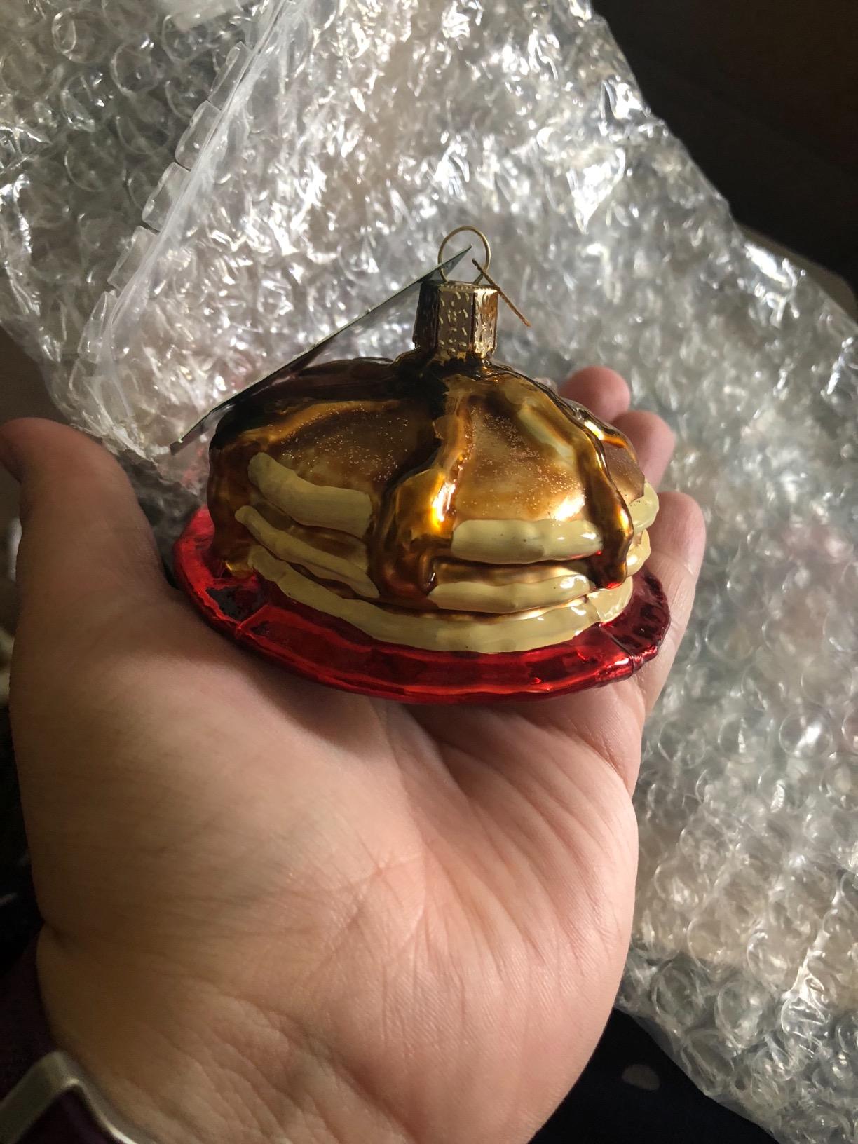 Old World Christmas Bacon Strips Glass Blown Ornament for Christmas Tree, Handcrafted Holiday Decoration, Food - Breakfast Collection - Customer Photo 5