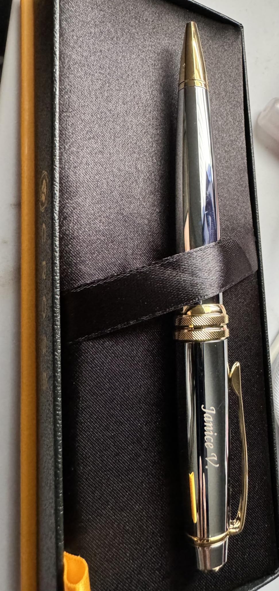 Dayspring Pens Personalized Cross Bailey Medalist Ballpoint Pen - Chrome with Gold Trim | Luxury Engraved Pen, Customized Pens for Men, Women, Executive Business Milestone or Graduation Gift-Black Ink - Customer Photo 1