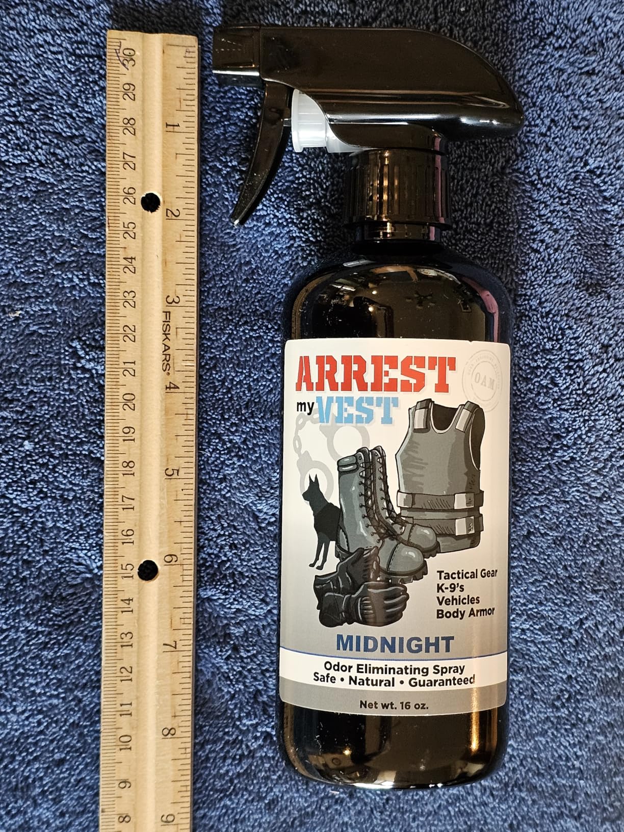 Arrest My Vest Military and Police Grade Odor Eliminating Spray for Body Armor Odor, Tactical Gear. Safe on K9's. Safe on All Ballistic Vests and Fabrics - Midnight Fragrance - 2 16 oz Bottles - Customer Photo 1