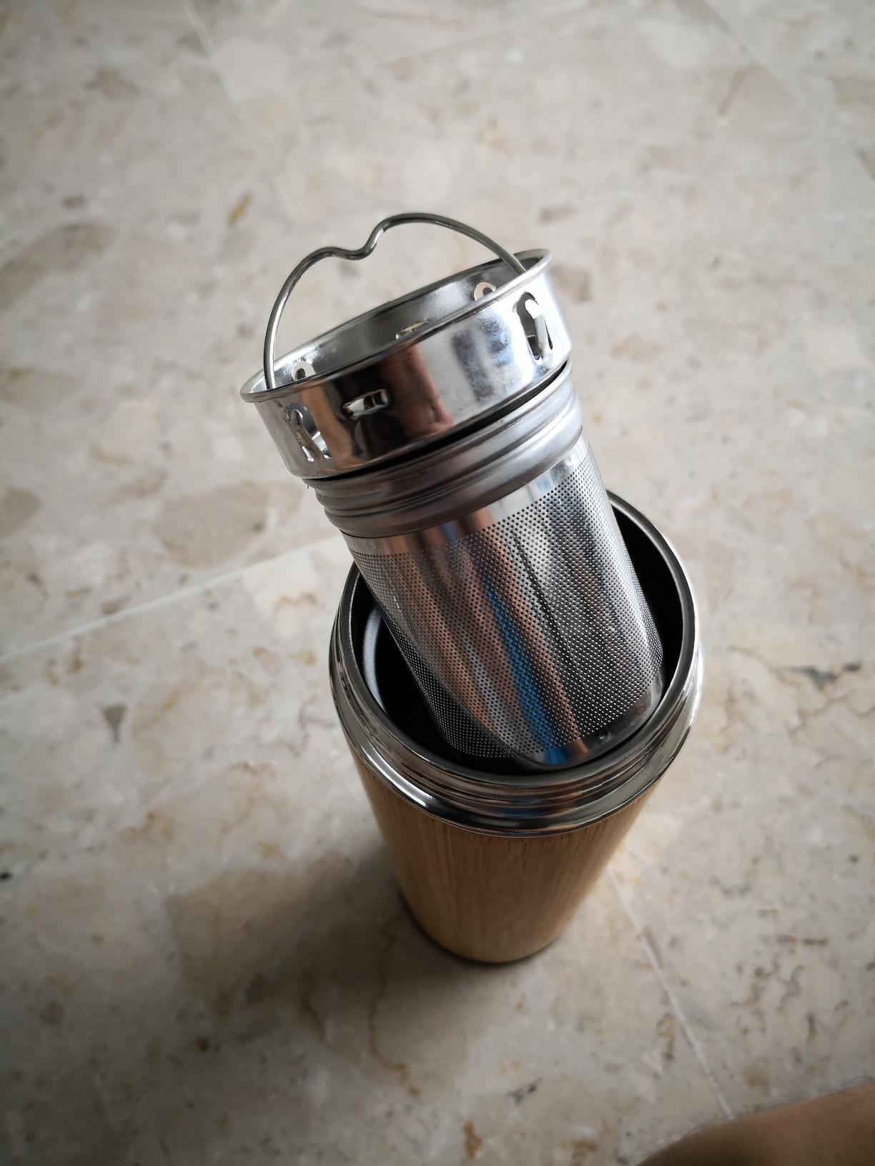 LeafLife Premium Bamboo Tea Bottle for Loose Tea - Tea Infuser Bottle - Tea Gifts - Insulated Water Bottle/Coffee Tumbler/Tea - Tea Gift Set, Tea Accessories - Tea Tumbler 17oz - Customer Photo 1