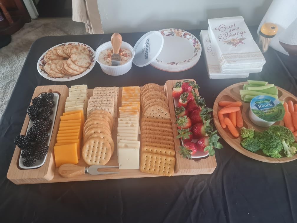 Charcuterie Board Gift Set - Bamboo Cheese Board and Knife Set - Housewarming Gifts for New Home, Wedding Gifts for Couples 2025, Bridal Shower Gifts, Birthday Gifts for Women Customer Review Charcuterie Board Gift Set - Bamboo Cheese Board and Knife Set - Housewarming Gifts for New Home, Wedding Gifts for Couples 2025, Bridal Shower Gifts, Birthday Gifts for Women - Customer Photo 2