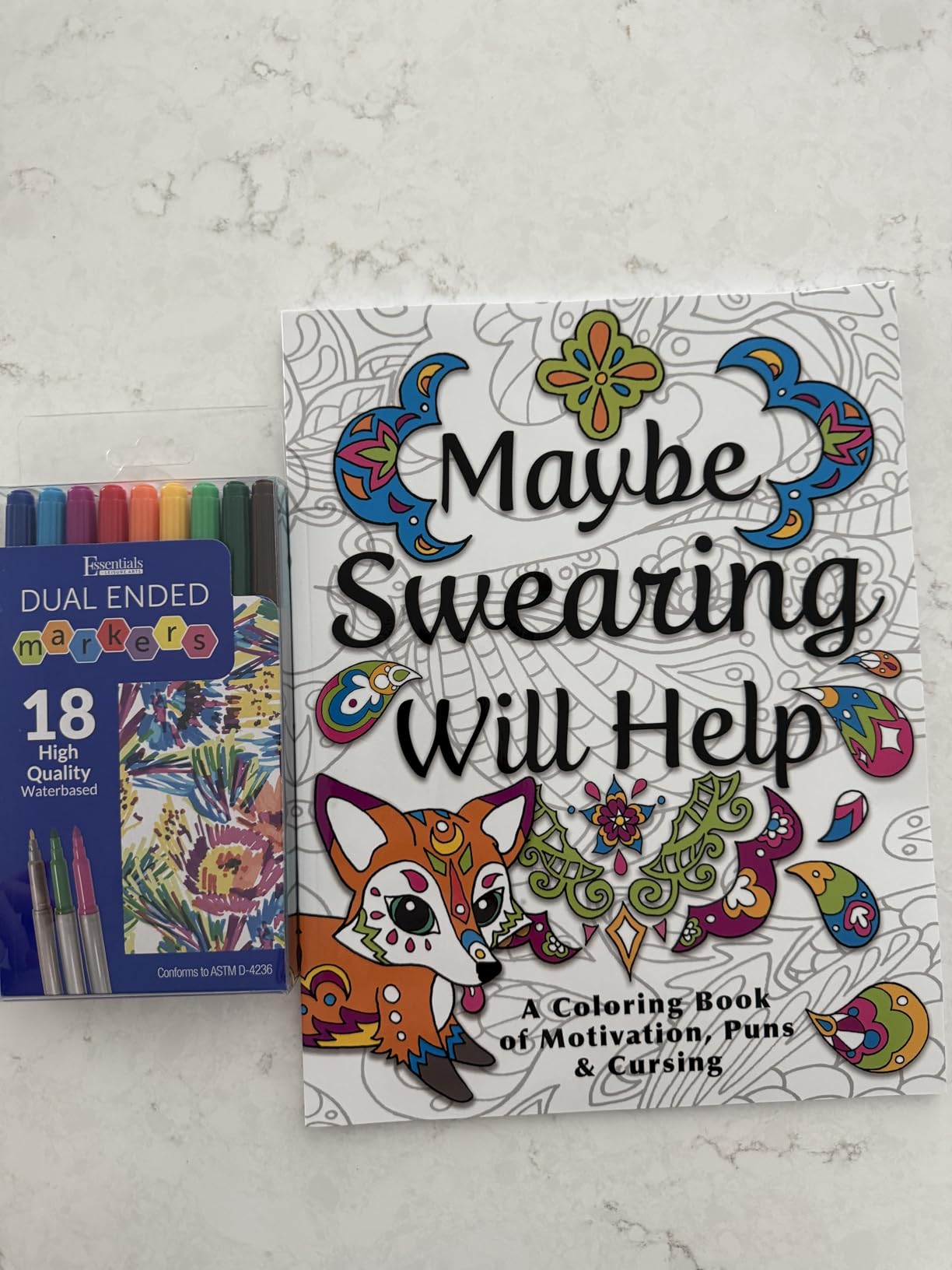 Maybe Swearing Will Help Adult Coloring Book Set - for Adults Relaxation with Markers in a Case - Motivational Swear Word Anxiety Relief - Color Cuss & Laugh Your Way to Less Stress Customer Review Maybe Swearing Will Help Adult Coloring Book Set - for Adults Relaxation with Markers in a Case - Motivational Swear Word Anxiety Relief - Color Cuss & Laugh Your Way to Less Stress - Customer Photo 1