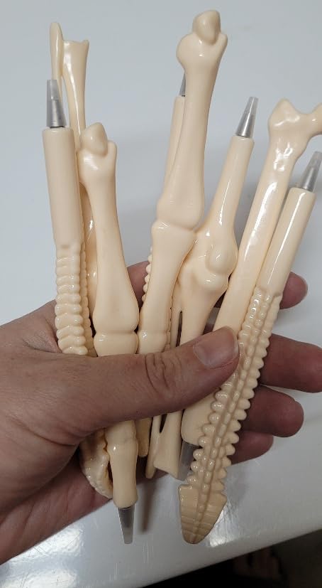 MagicW Novelty Bone Shape Ballpoint Pens Finger Skull Bone Pen For Nurse Doctor Stationery Crazy Student Gift Pack of 10 - Customer Photo 1