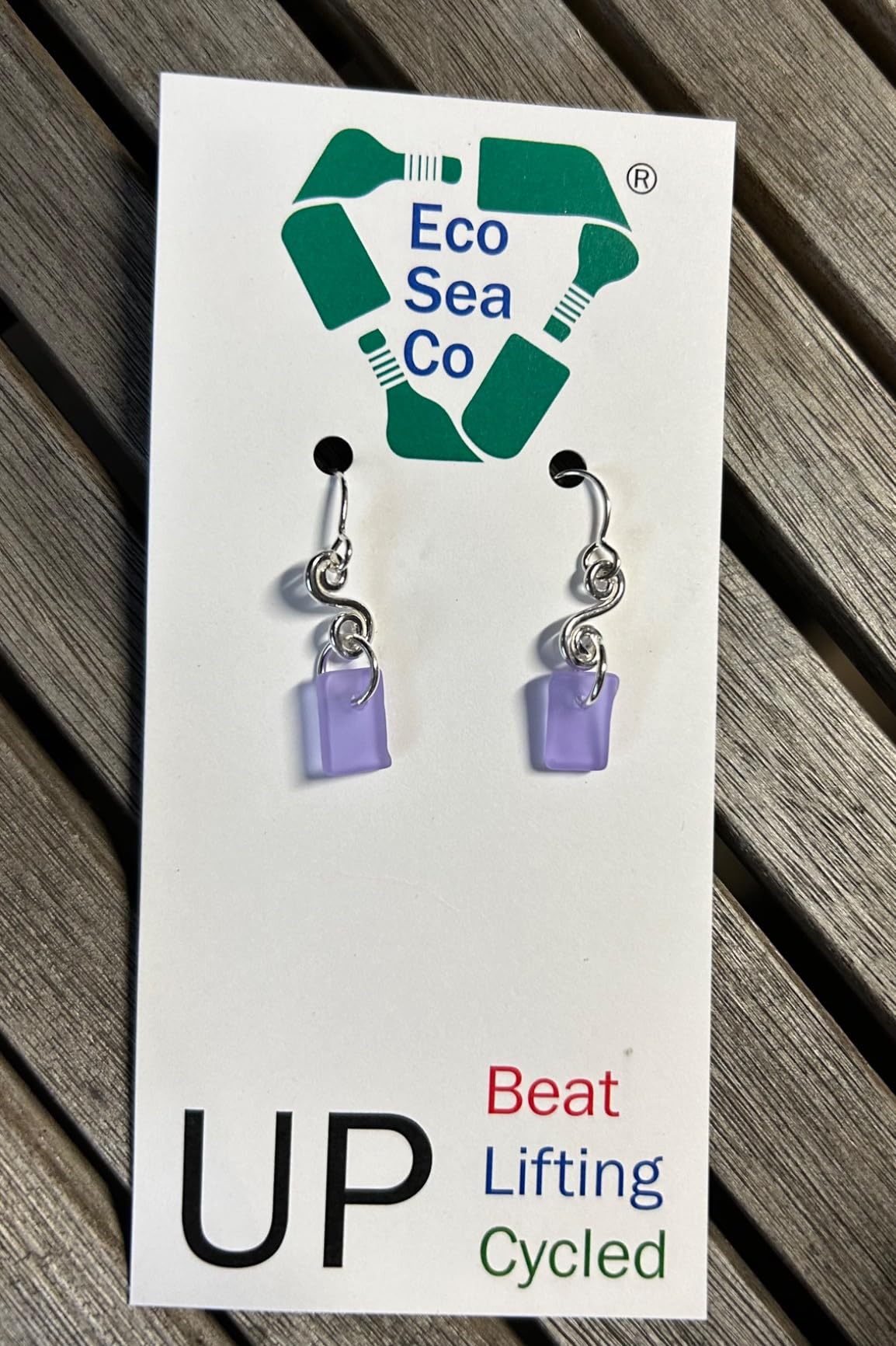 Sea Glass Curve Earrings - Sterling Drop Earrings by EcoSeaCo, using recycled and sustainable material. Handmade in the USA Customer Review Sea Glass Curve Earrings - Sterling Drop Earrings by EcoSeaCo, using recycled and sustainable material. Handmade in the USA - Customer Photo 2