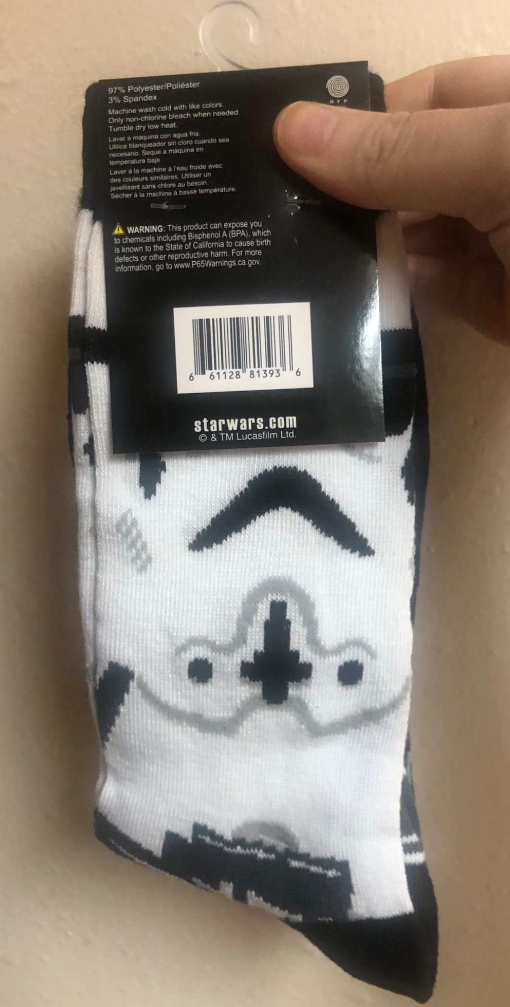 Hyp Star Wars Darth Vader/Stormtrooper Men's Casual Crew Socks 2 Pair Pack Customer Review Hyp Star Wars Darth Vader/Stormtrooper Men's Casual Crew Socks 2 Pair Pack - Customer Photo 1