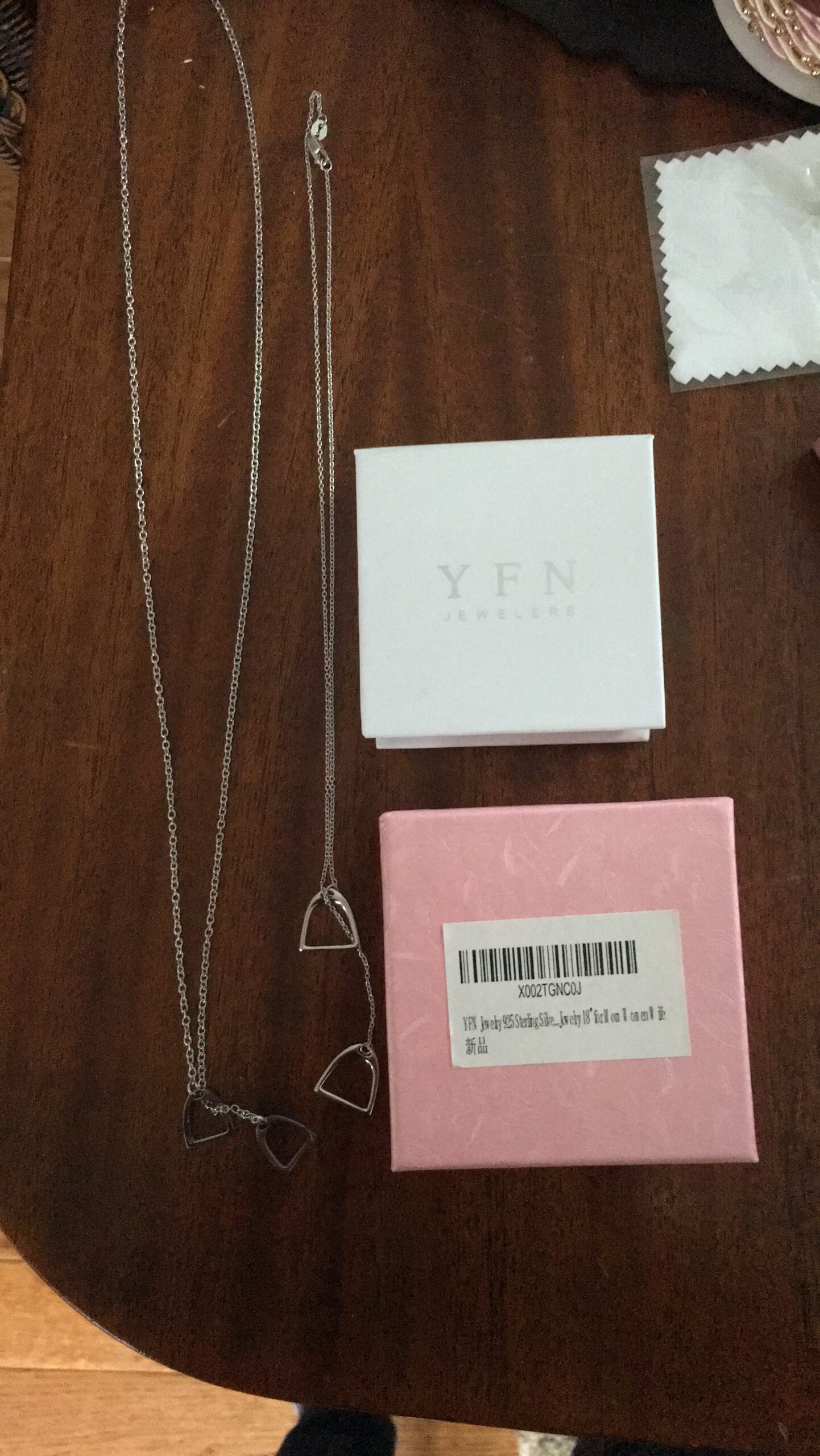 YFN Sterling Silver Double Horse Strirrup Lariat Necklace Gift For Women - Customer Photo 3