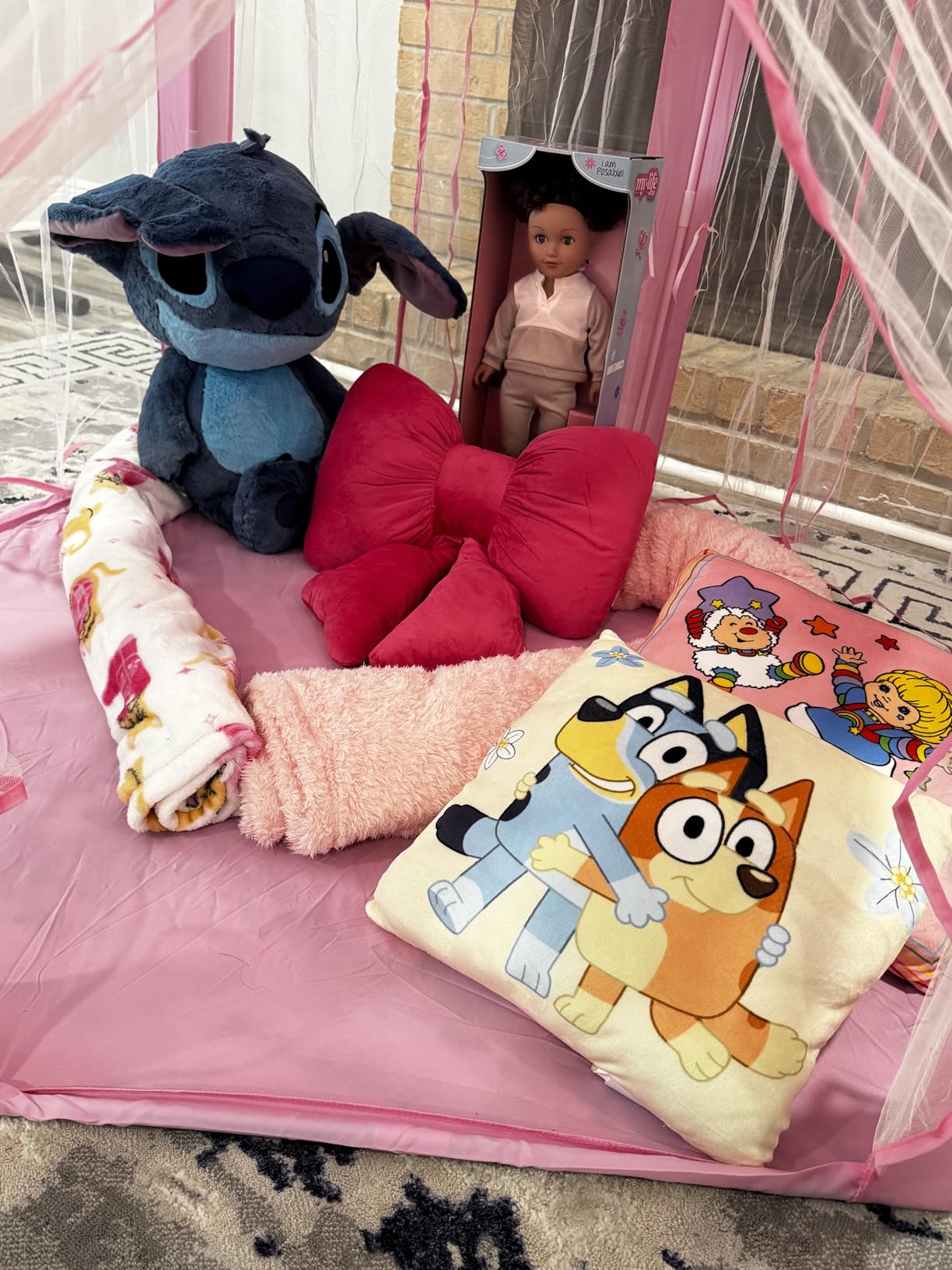 Monobeach Princess Tent Girls Large Playhouse Kids Castle Play Tent with Star Lights Toy for Children Indoor and Outdoor Games, 55'' x 53'' (DxH) - Customer Photo 2