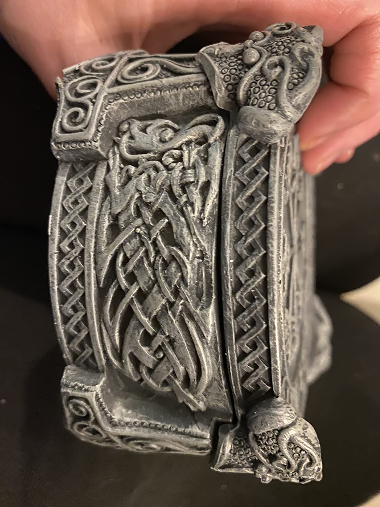 Pacific Giftware Norse Viking Veg Viser Runic Compass Knotwork Thor Hammer Decorative Trinket Box for Jewelry Keys Coins Polyresin Sculptural Home Decor 2