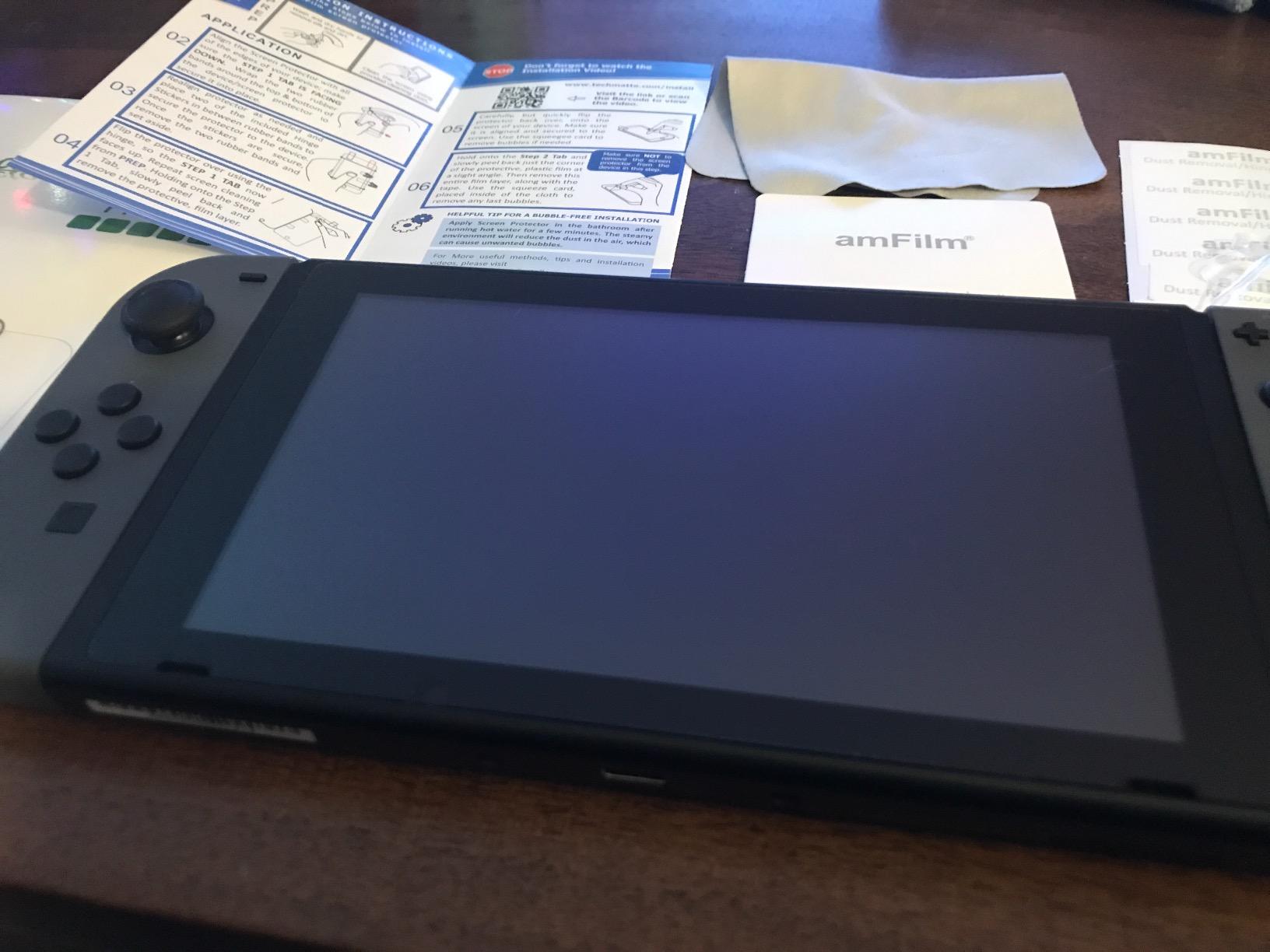 amFilm Anti-Glare Matte Screen Protector for Nintendo Switch 2017 (3-Pack) - Customer Photo 3