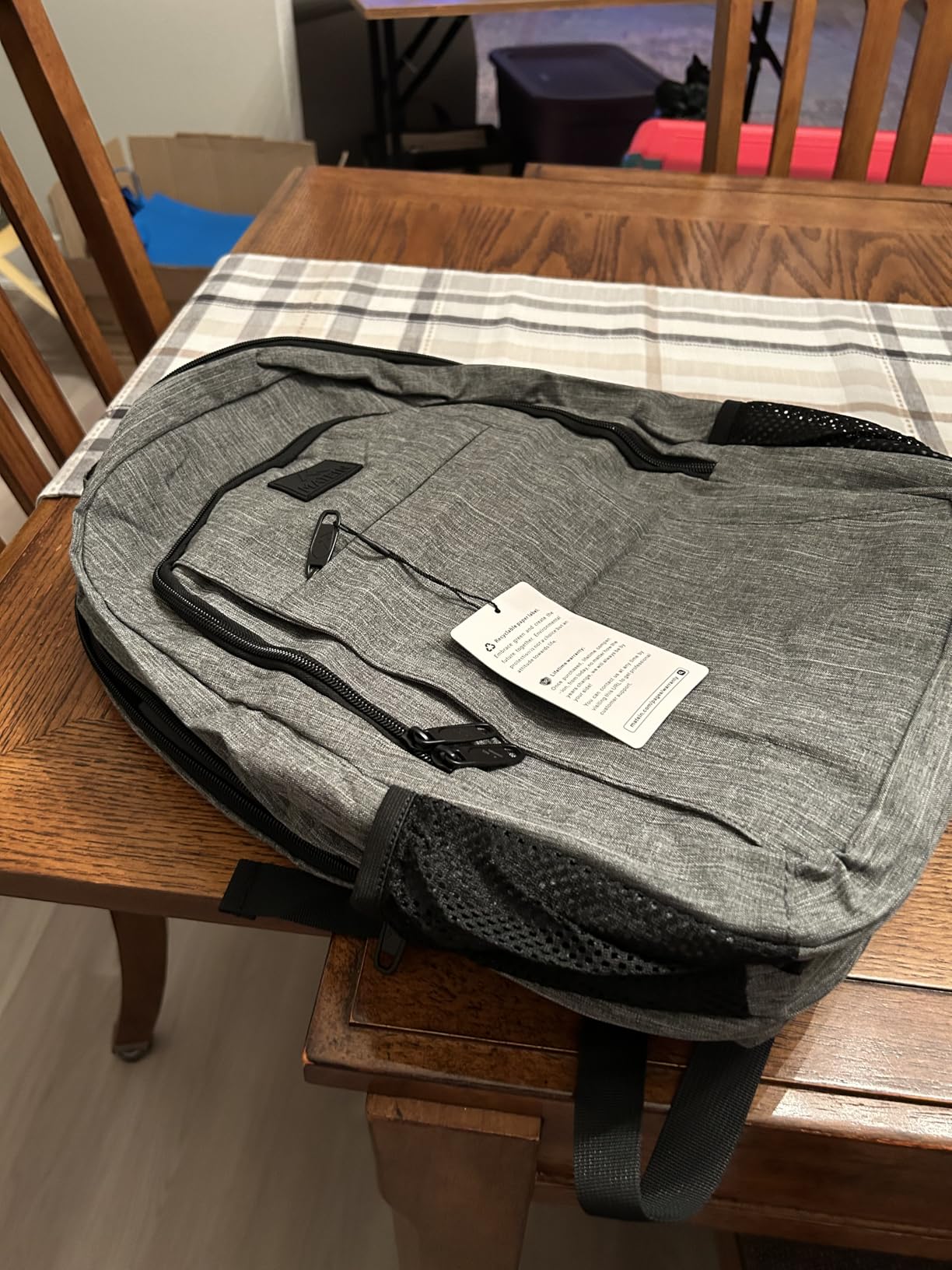 MATEIN Travel Laptop Backpack, Business Anti Theft Slim Sturdy Laptops Backpack with USB Charging Port, Water Resistant College School Computer Bag Gift for Men & Women Fits 15.6 Inch Notebook, Grey - Customer Photo 1