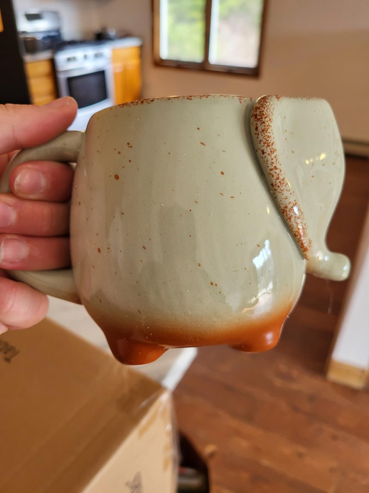 Ceramic 15oz Elephant Tea Mug Green - Customer Photo 1