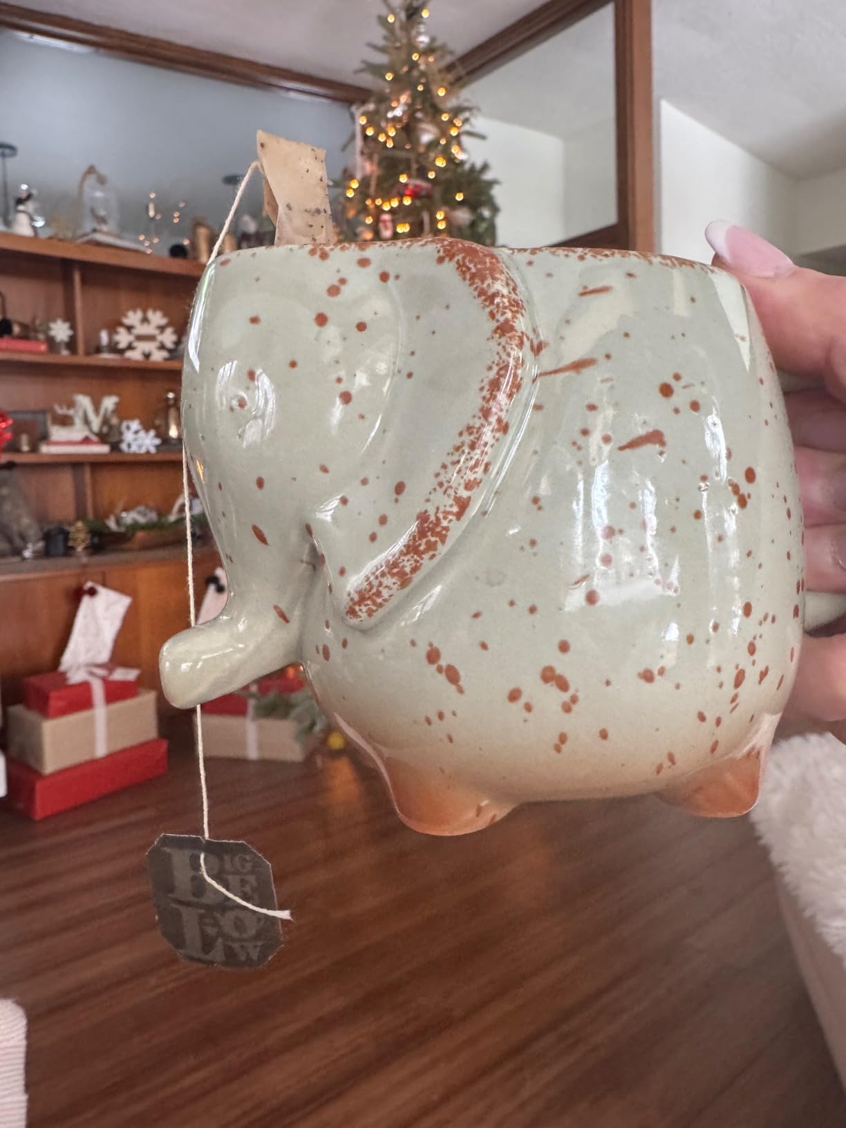 Ceramic 15oz Elephant Tea Mug Green - Customer Photo 3