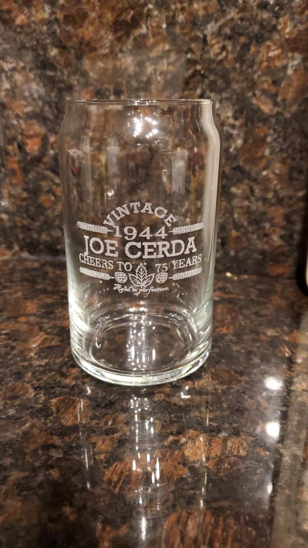 On The Rox Drinks Customized Beer Can Glass - Personalized Birthday Gift - Engraved Vintage Cheers - Aged To PERFECTION - Etched Beer Glass - Barware (1) - Customer Photo 4